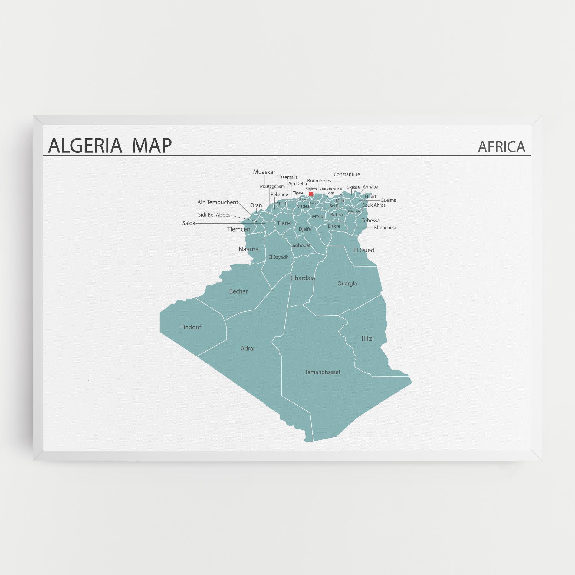 Картина на платно Algeria Map mockup 0