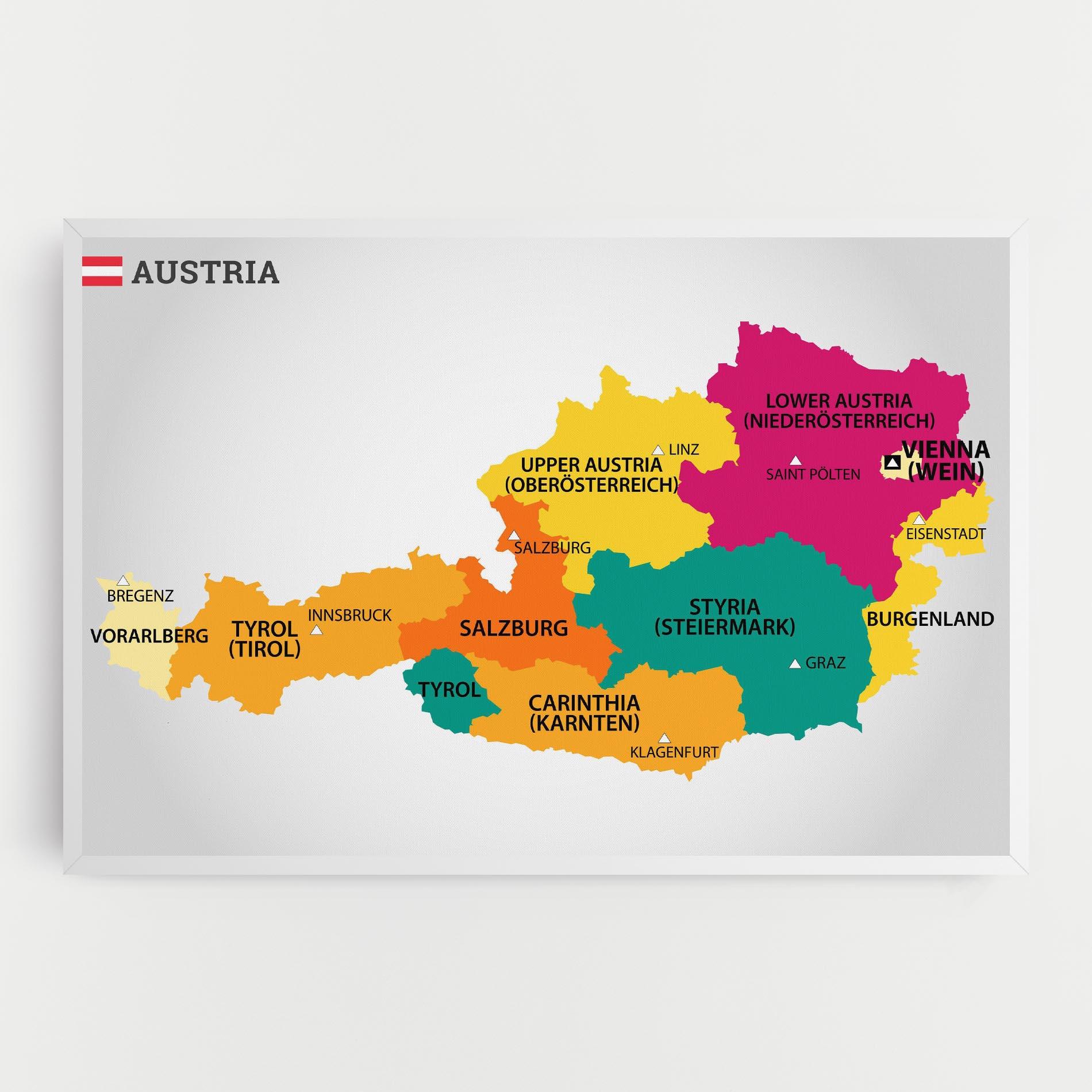 Картина на платно Austria Color Map mockup 0