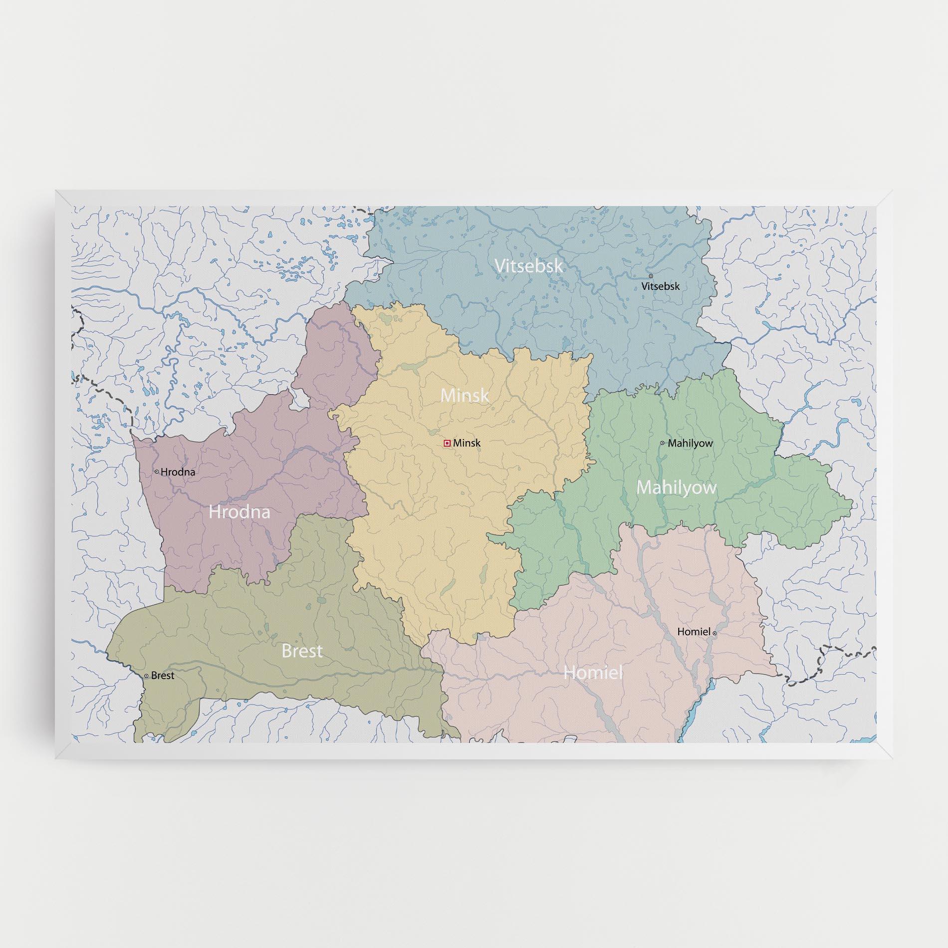 Картина на платно Belarus Map mockup 0
