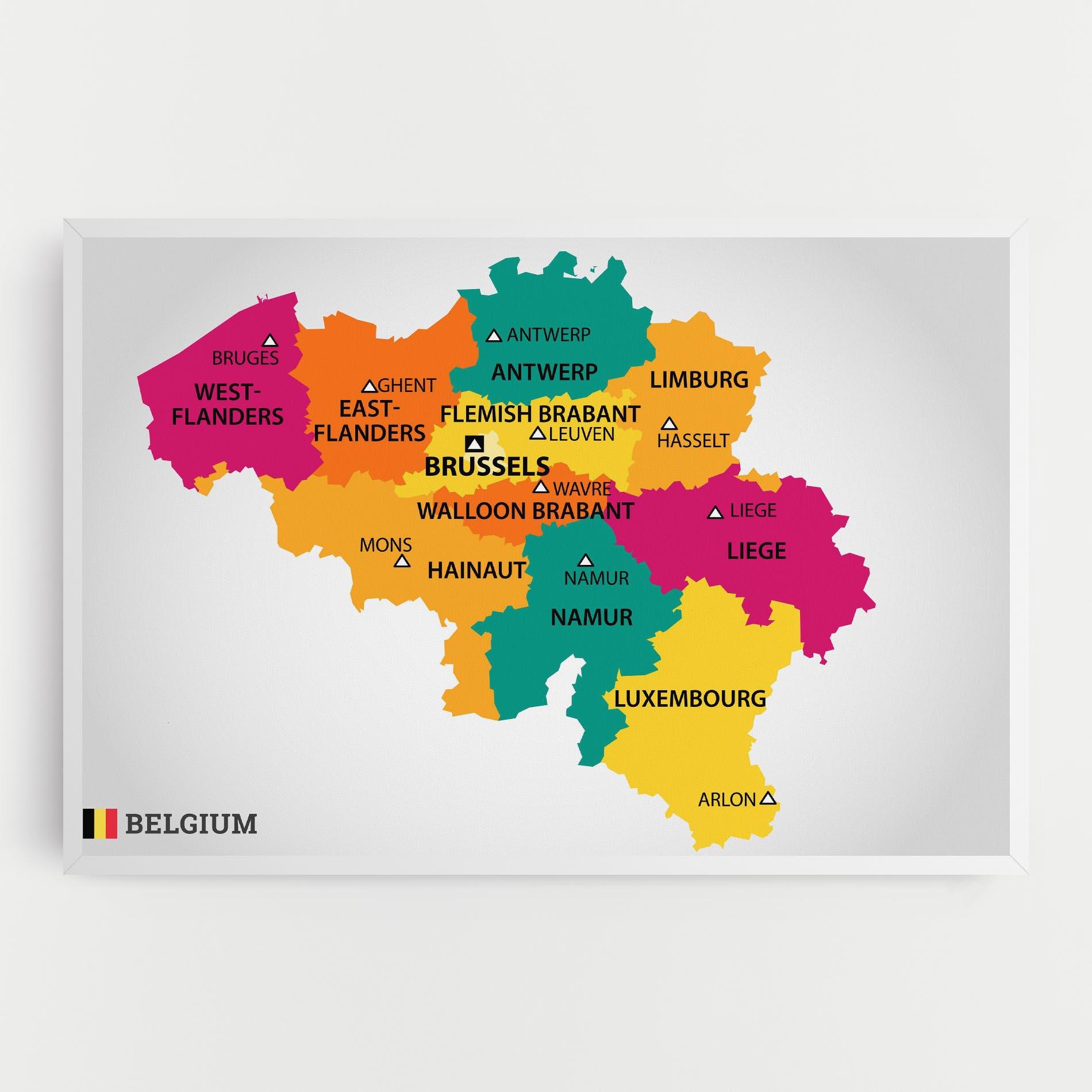 Картина на платно Belgium Color Map mockup 0
