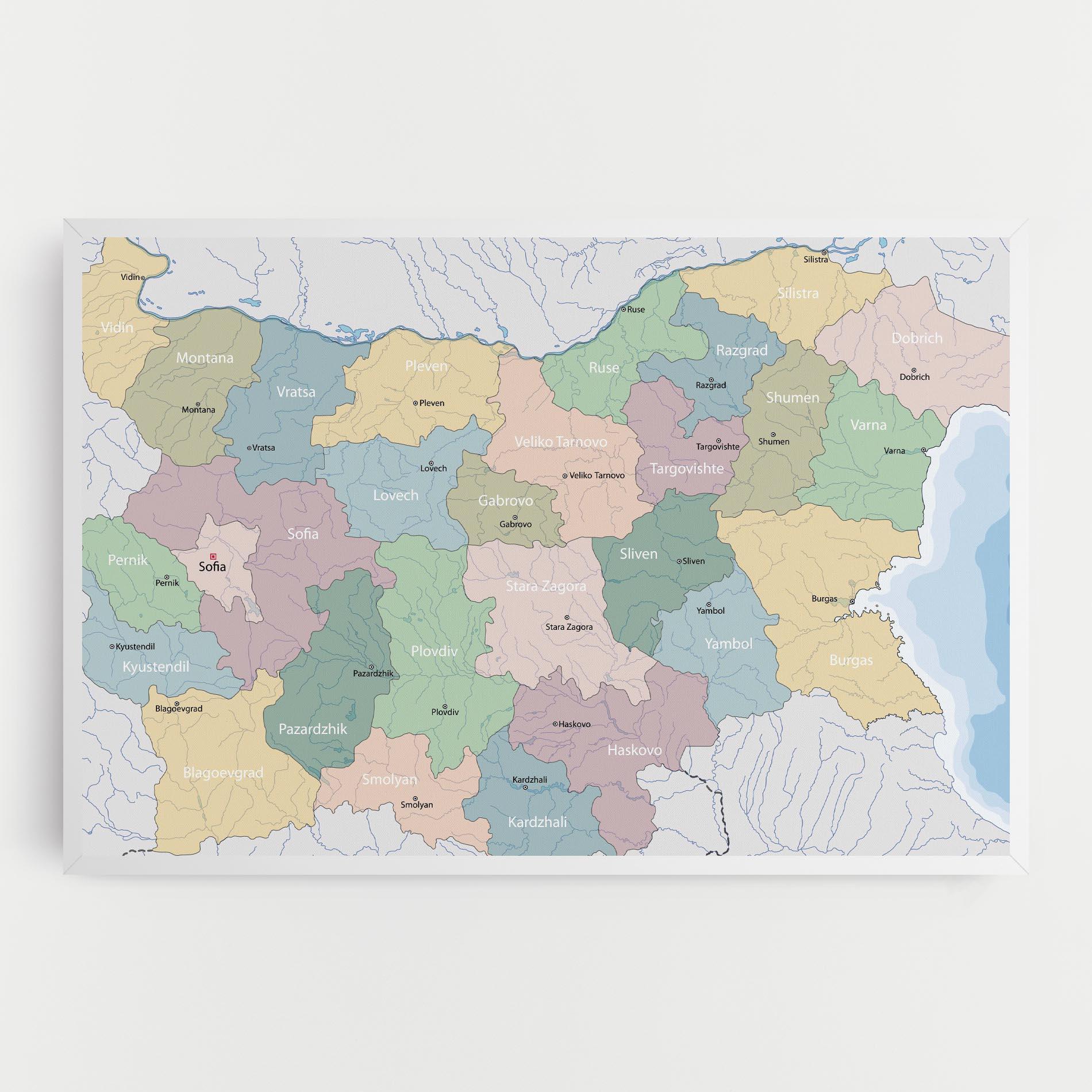 Картина на платно Bulgaria Map mockup 0