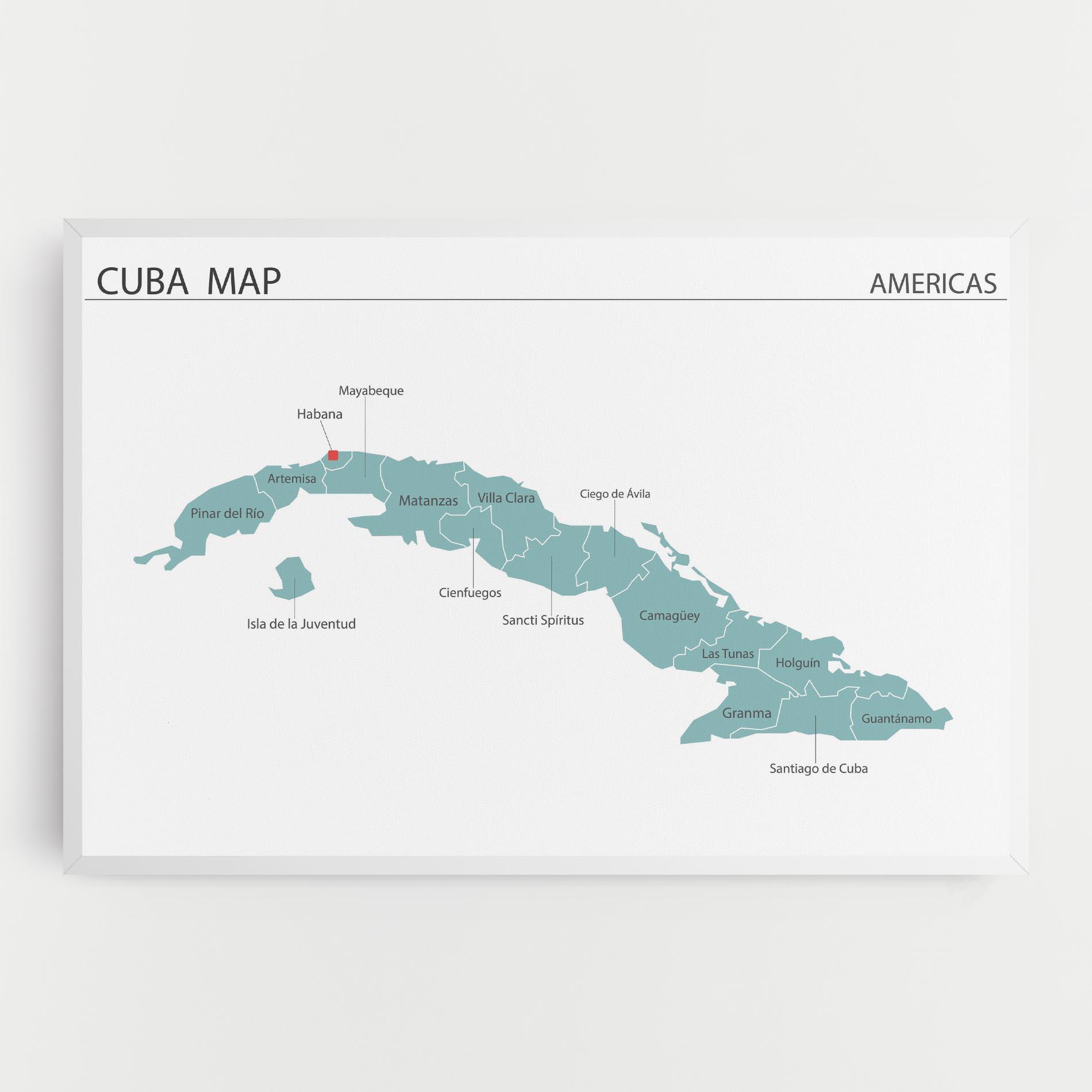 Картина на платно Cuba Map mockup 0