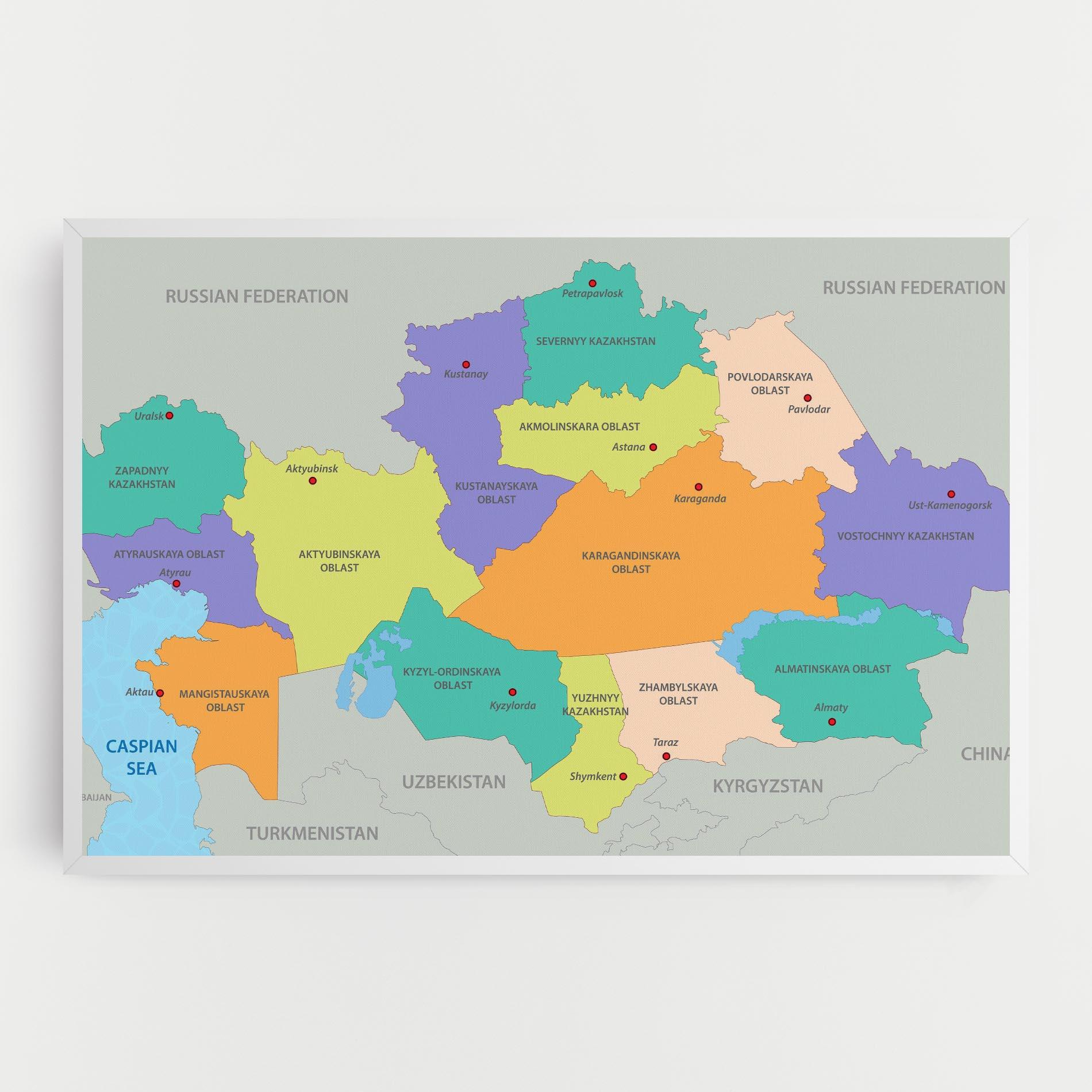 Картина на платно Kazakhstan Color Map mockup 0