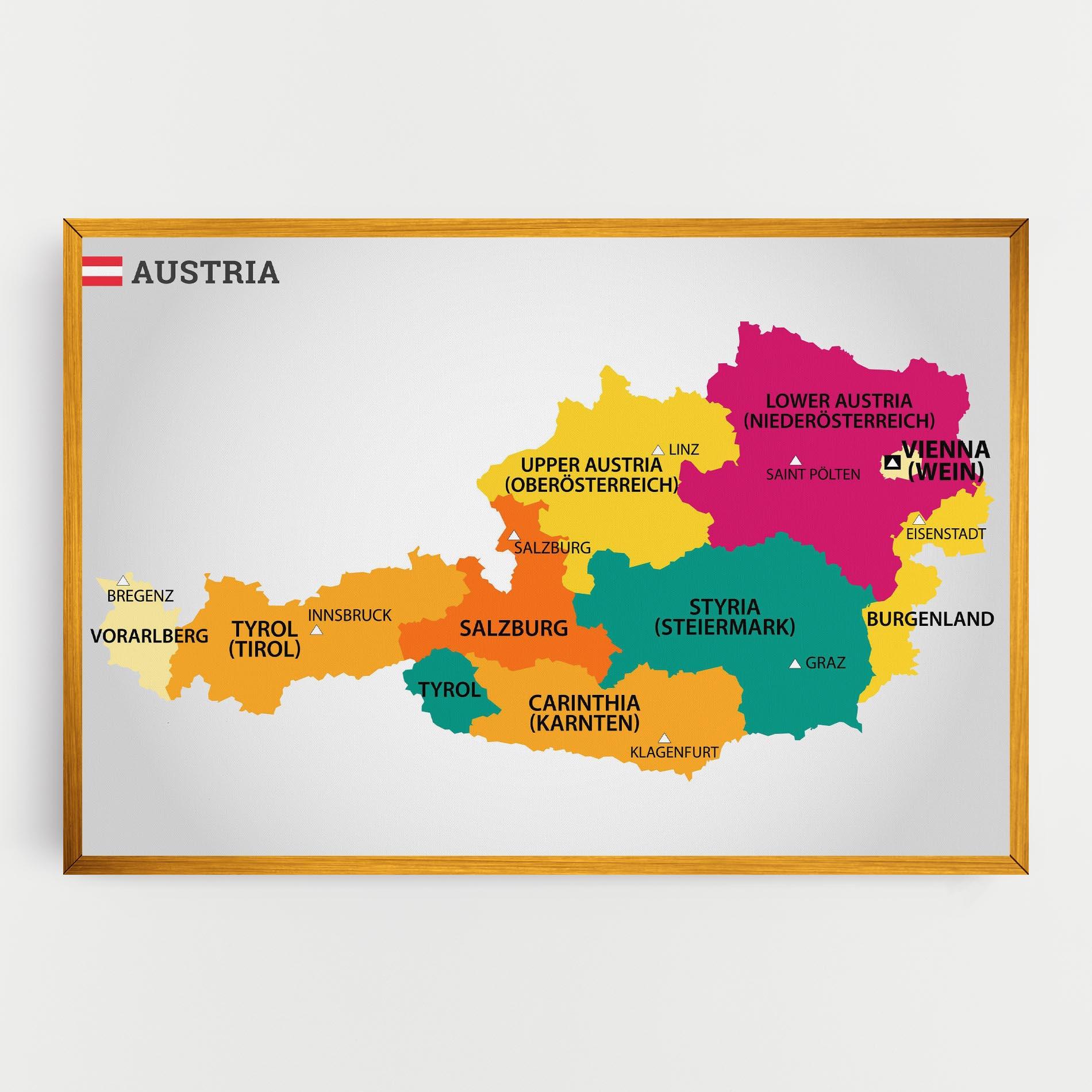 Картина на платно Austria Color Map mockup 0