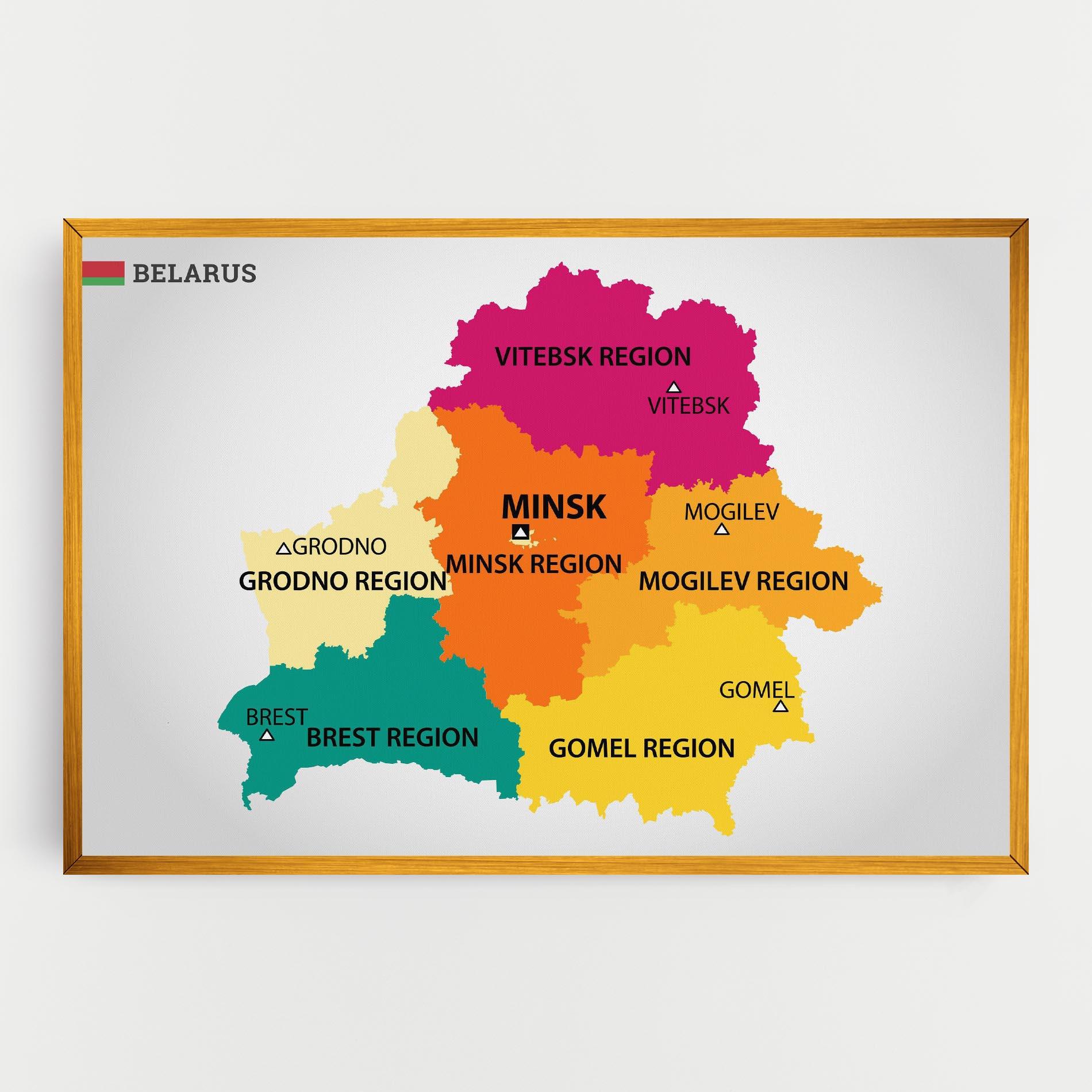 Картина на платно Belarus Color Map mockup 0