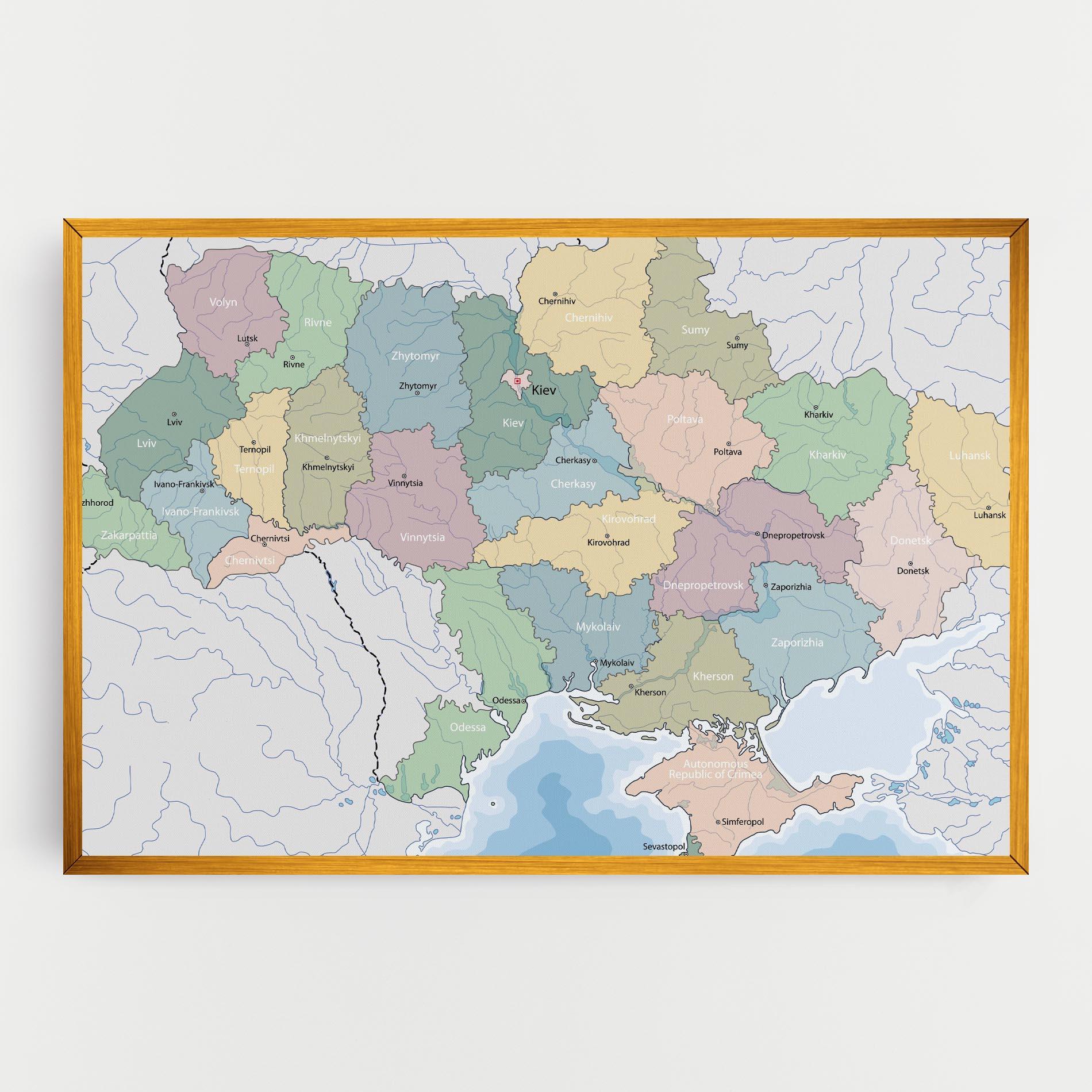 Картина на платно Ukraine Map mockup 0