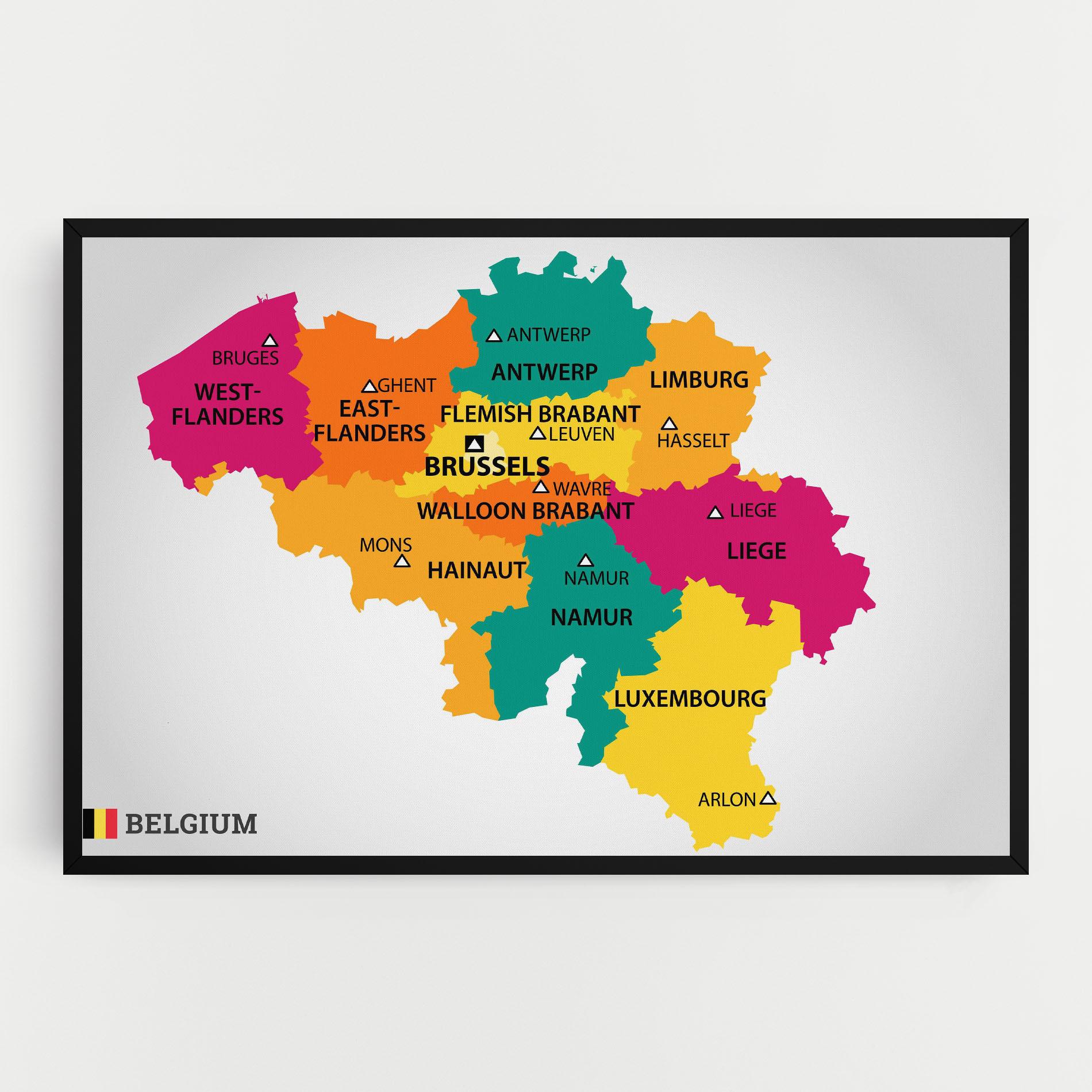 Картина на платно Belgium Color Map mockup 0