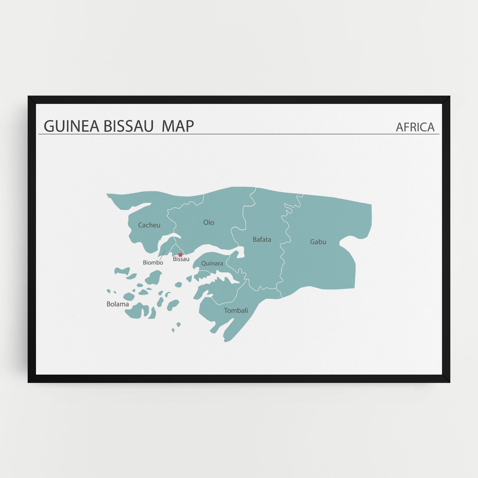 Картина на платно Guinea Bissau Map mockup 0