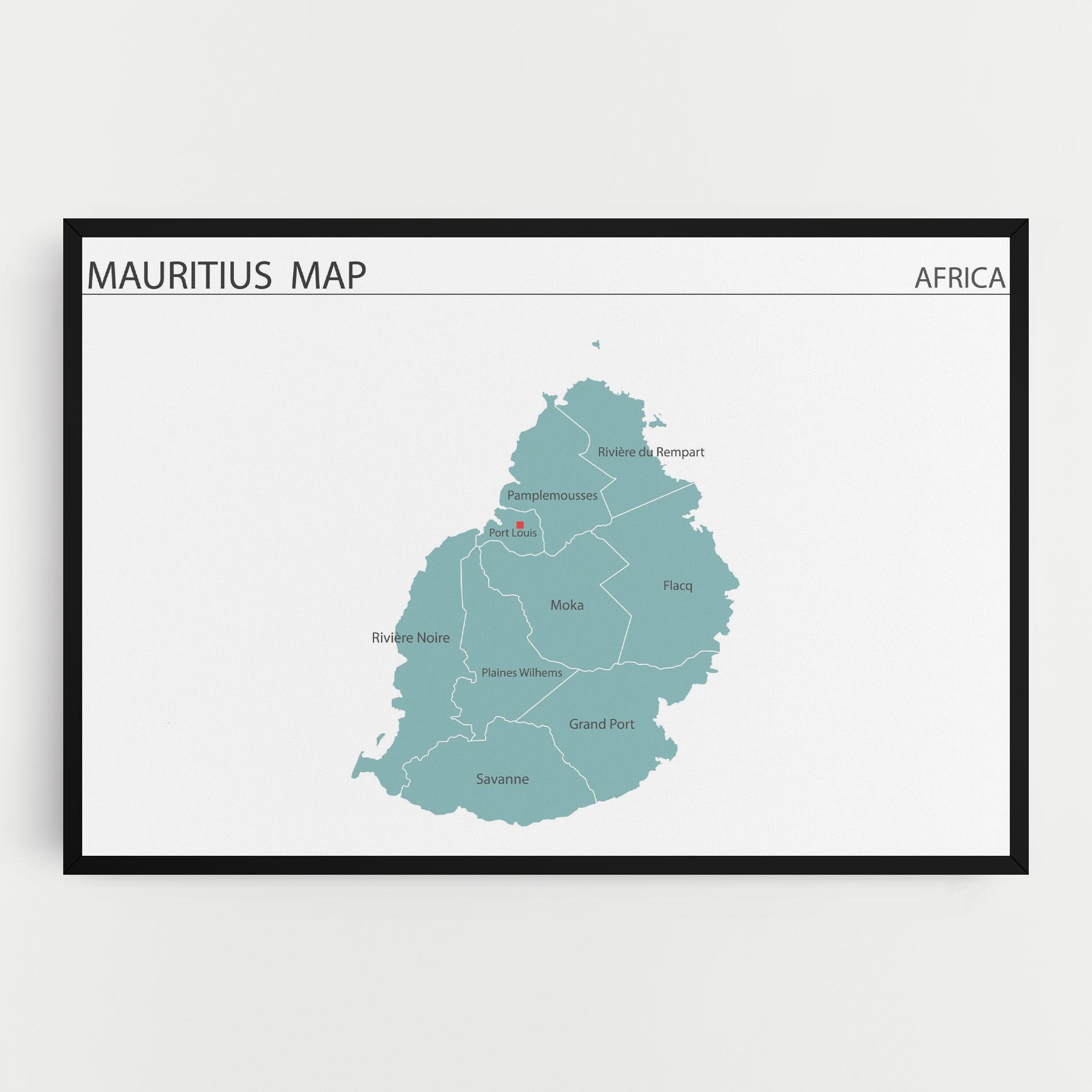 Картина на платно Mauritius Map mockup 0