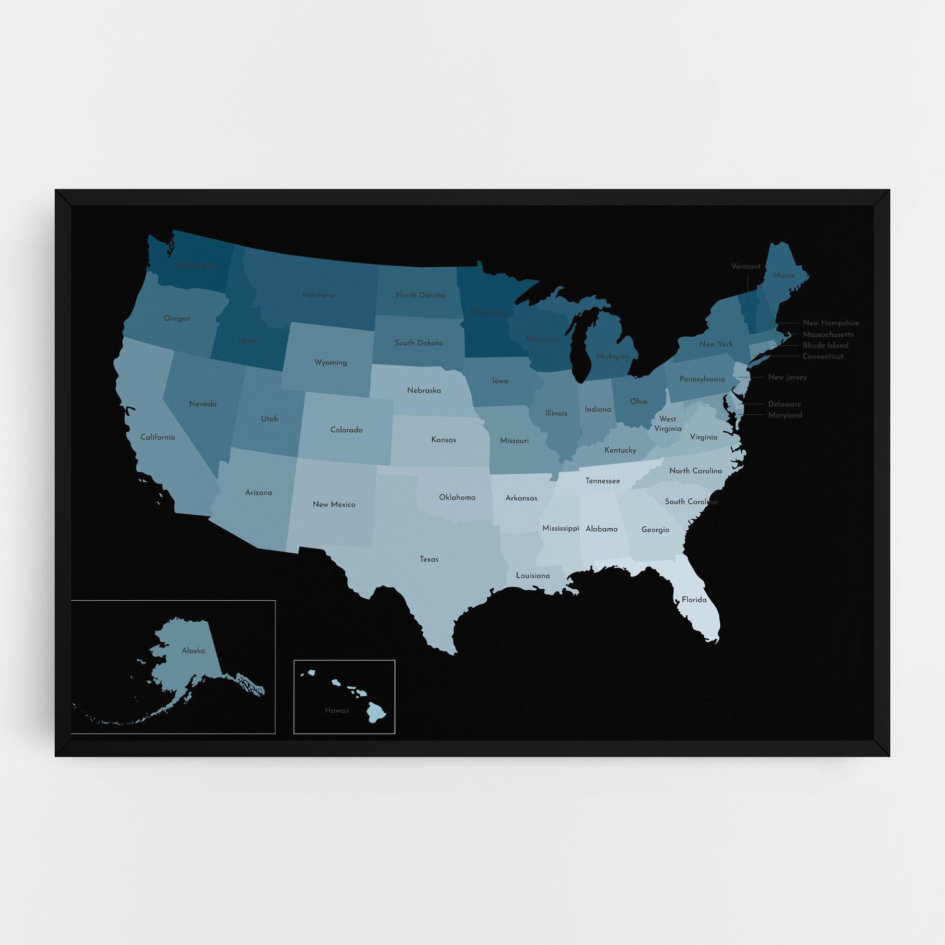 Картина на платно Sua Blue Map mockup 0