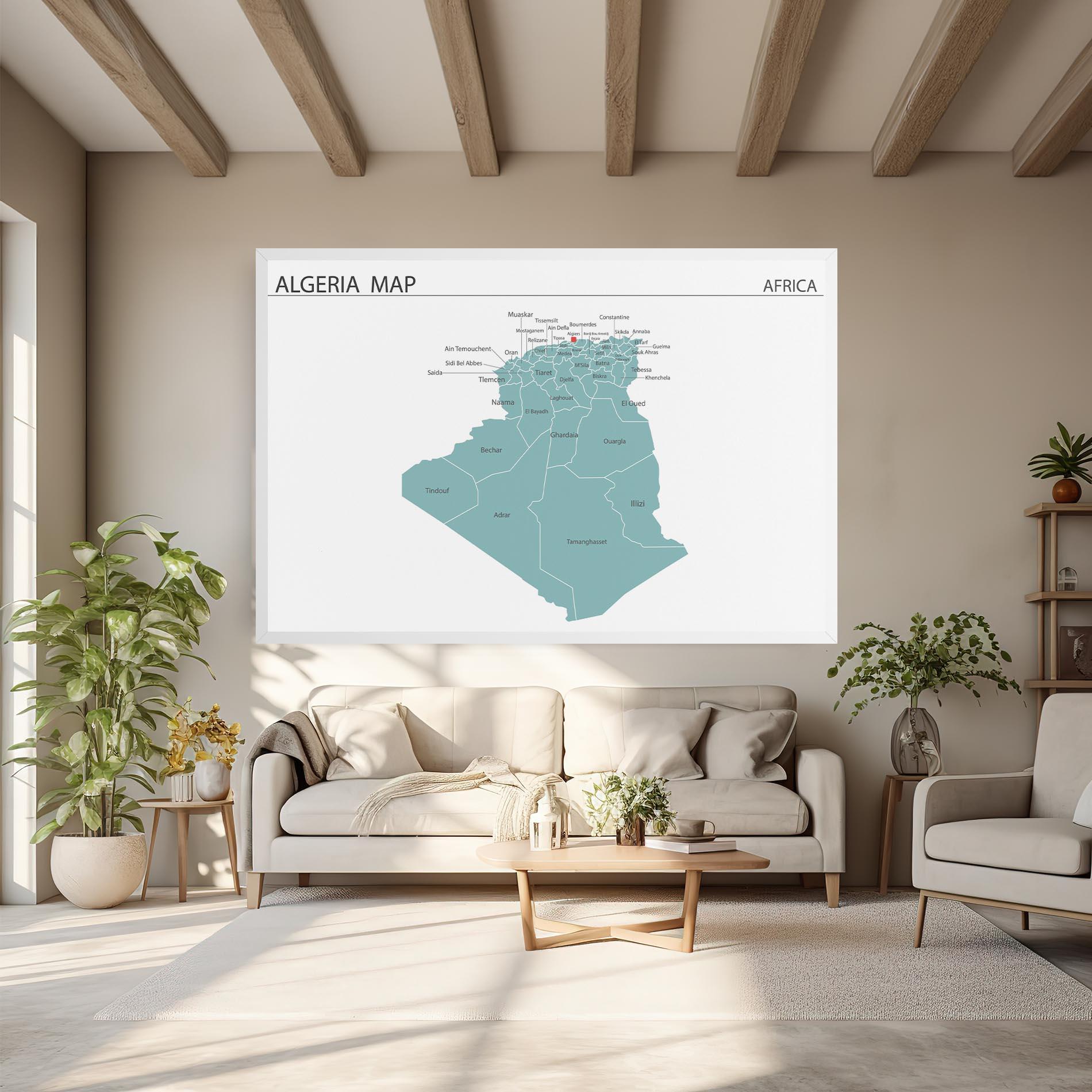 Картина на платно Algeria Map mockup 6