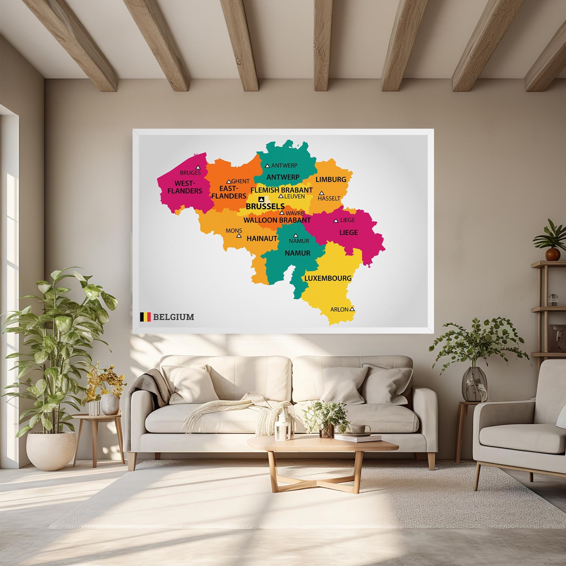 Картина на платно Belgium Color Map mockup 6