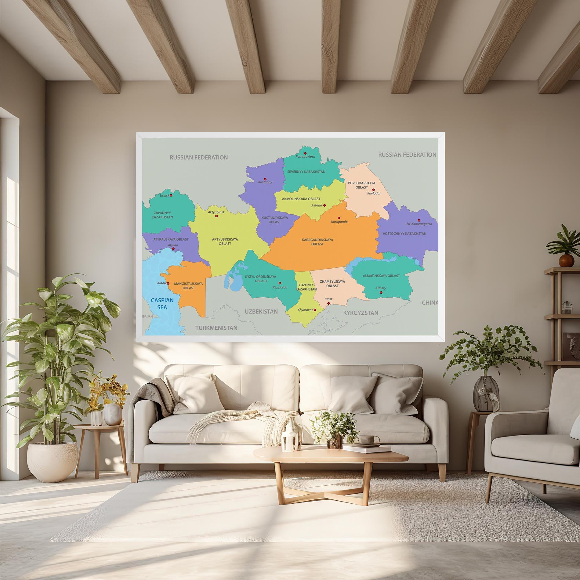 Картина на платно Kazakhstan Color Map mockup 6