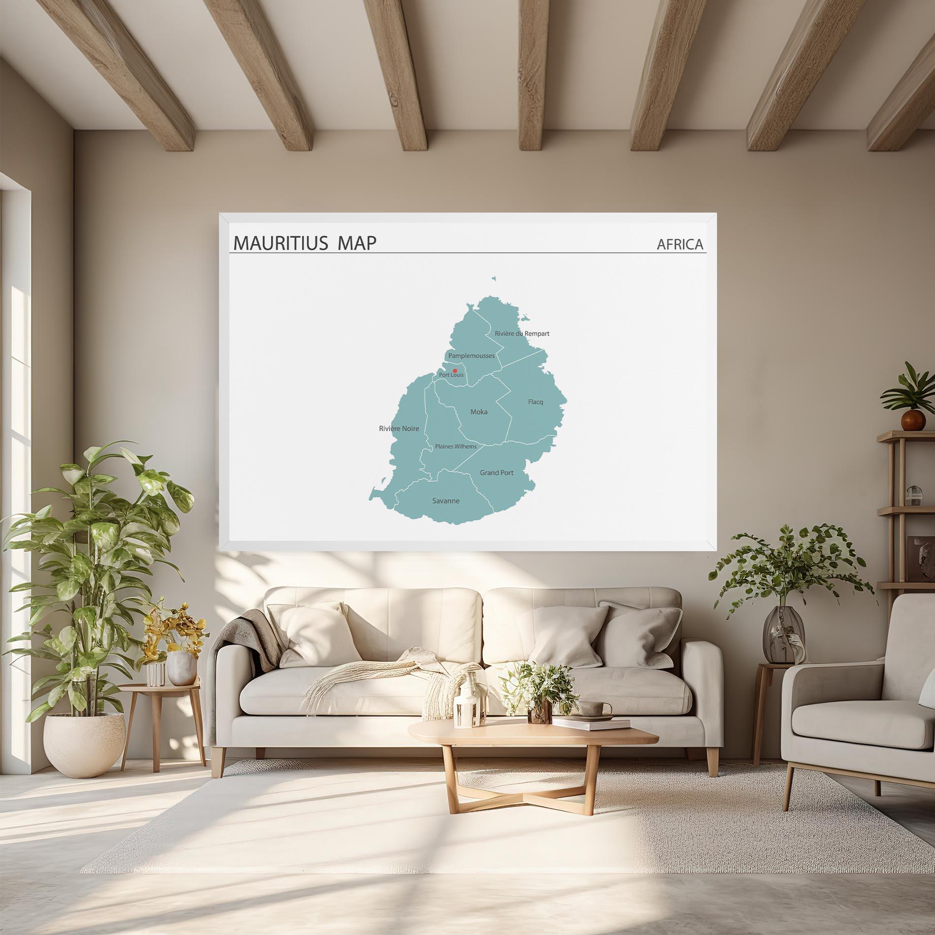 Картина на платно Mauritius Map mockup 6