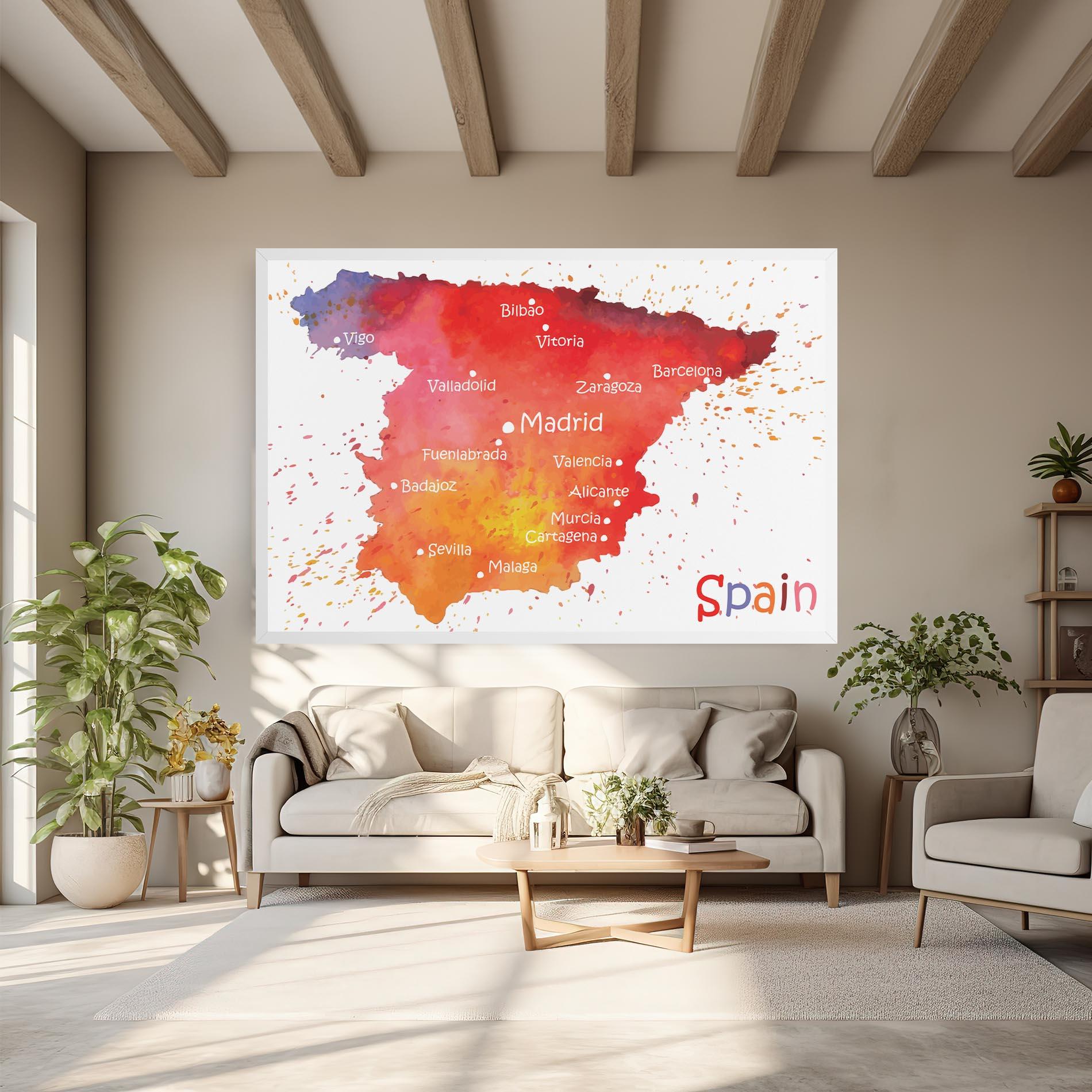 Картина на платно Spain Map mockup 6