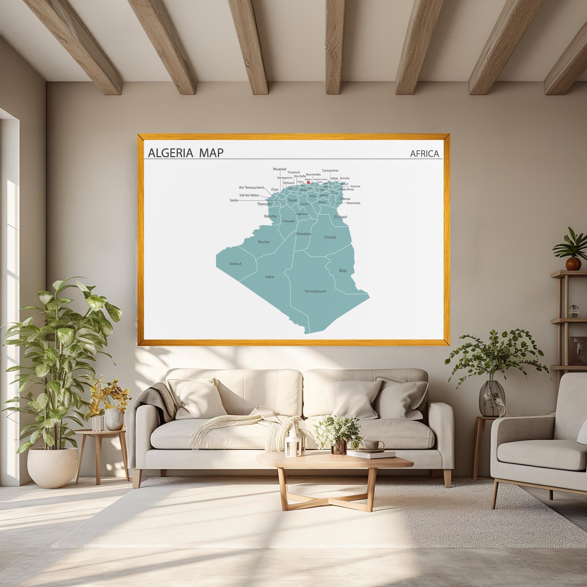 Картина на платно Algeria Map mockup 6
