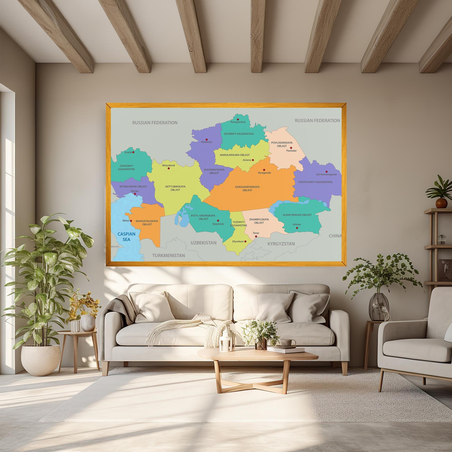 Картина на платно Kazakhstan Color Map mockup 6