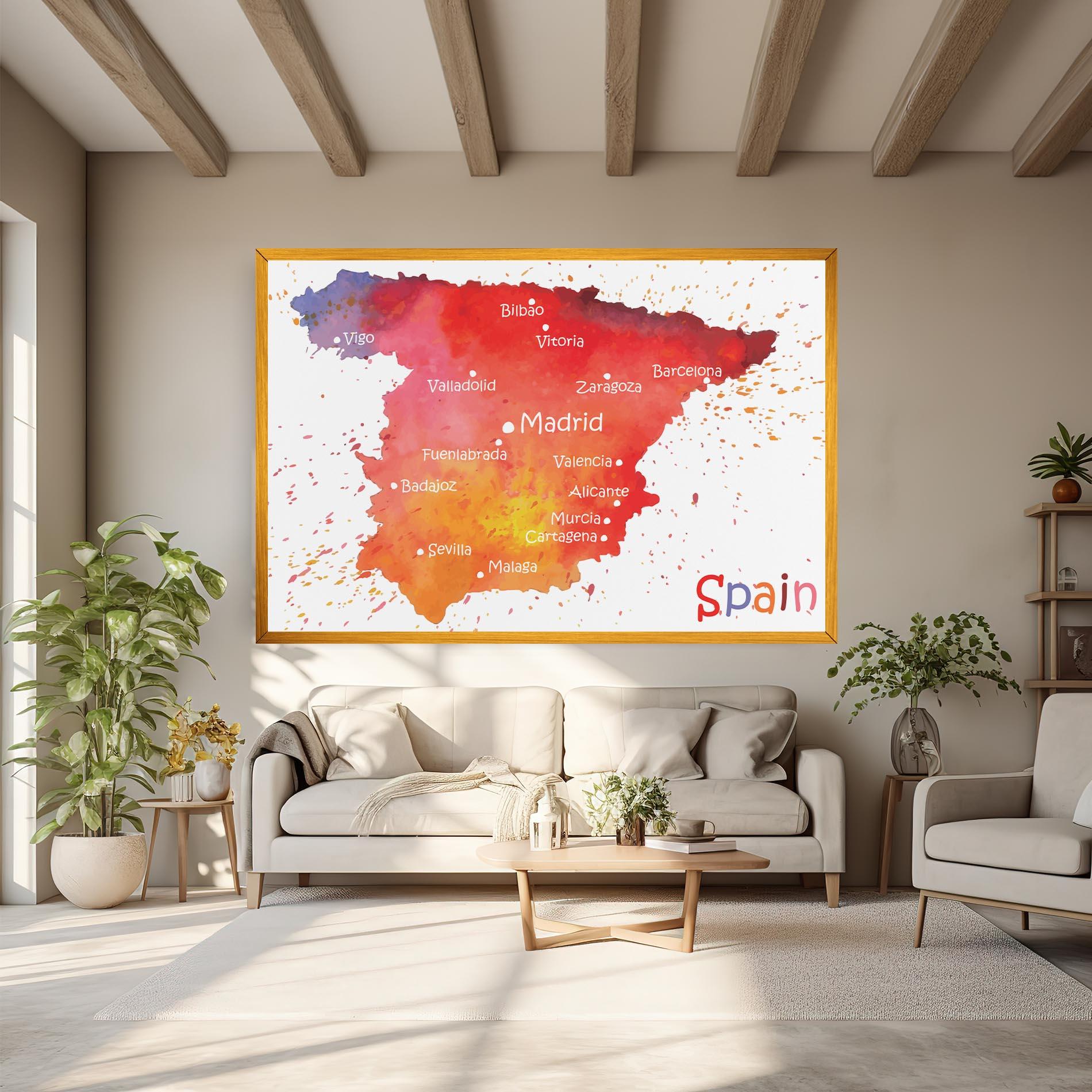 Картина на платно Spain Map mockup 6