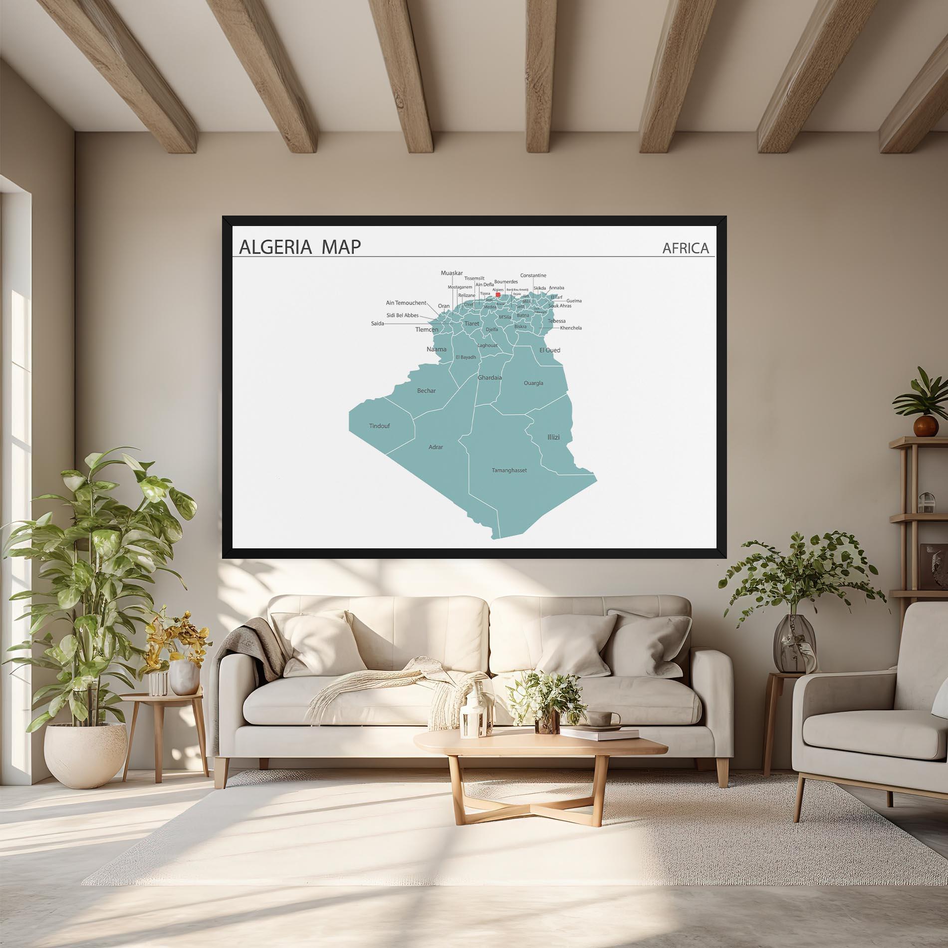 Картина на платно Algeria Map mockup 6