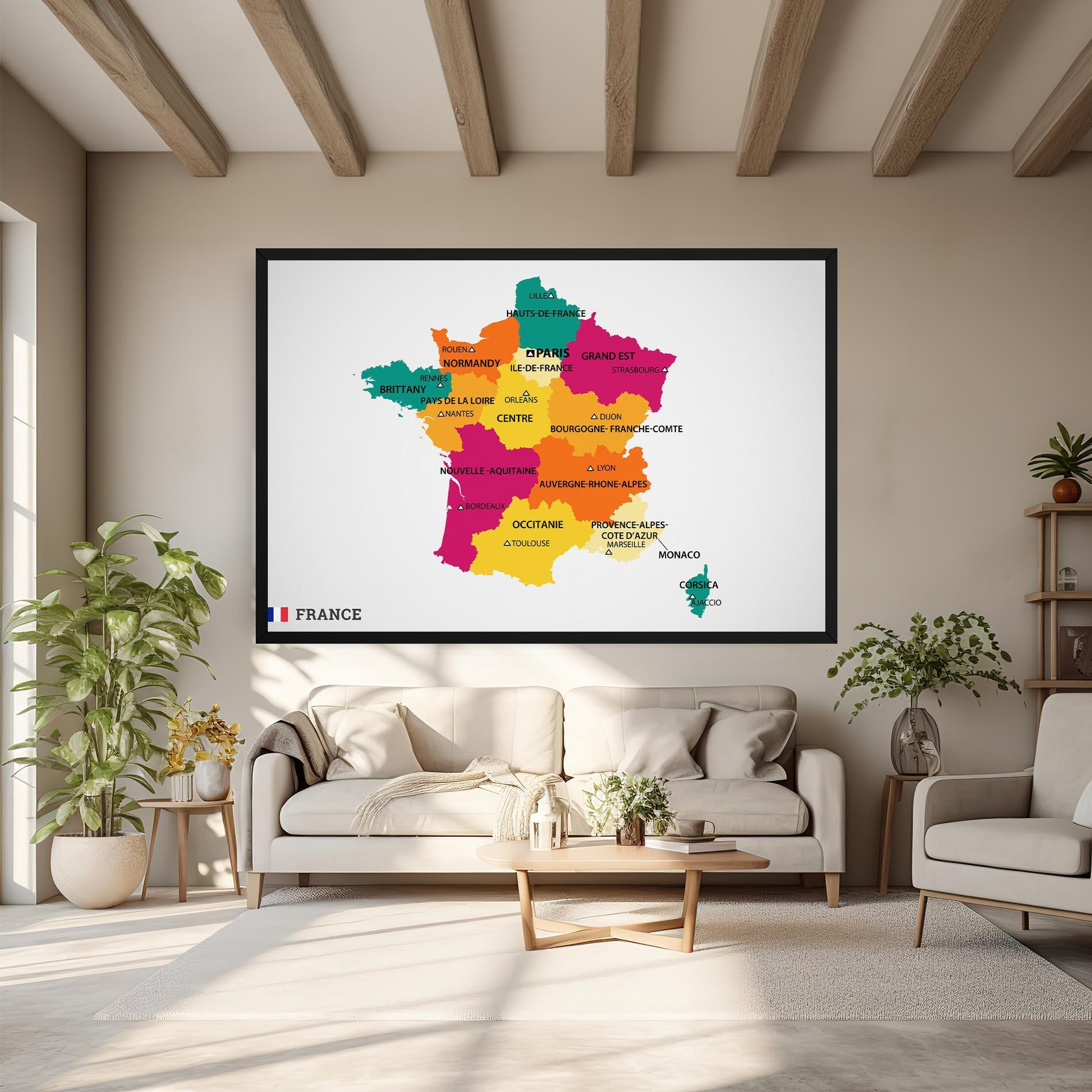 Картина на платно France Color Map mockup 6