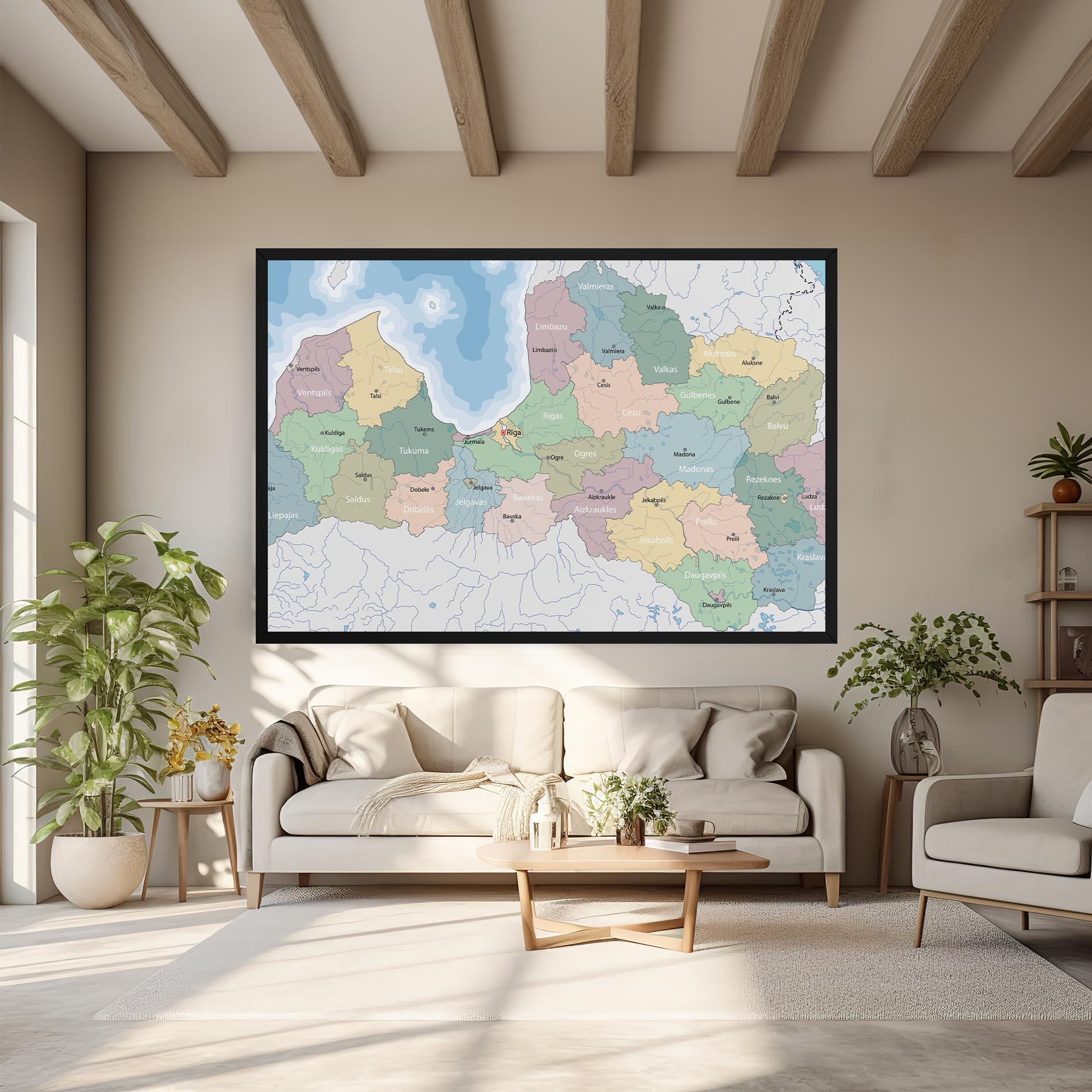 Картина на платно Latvia Color Map mockup 6