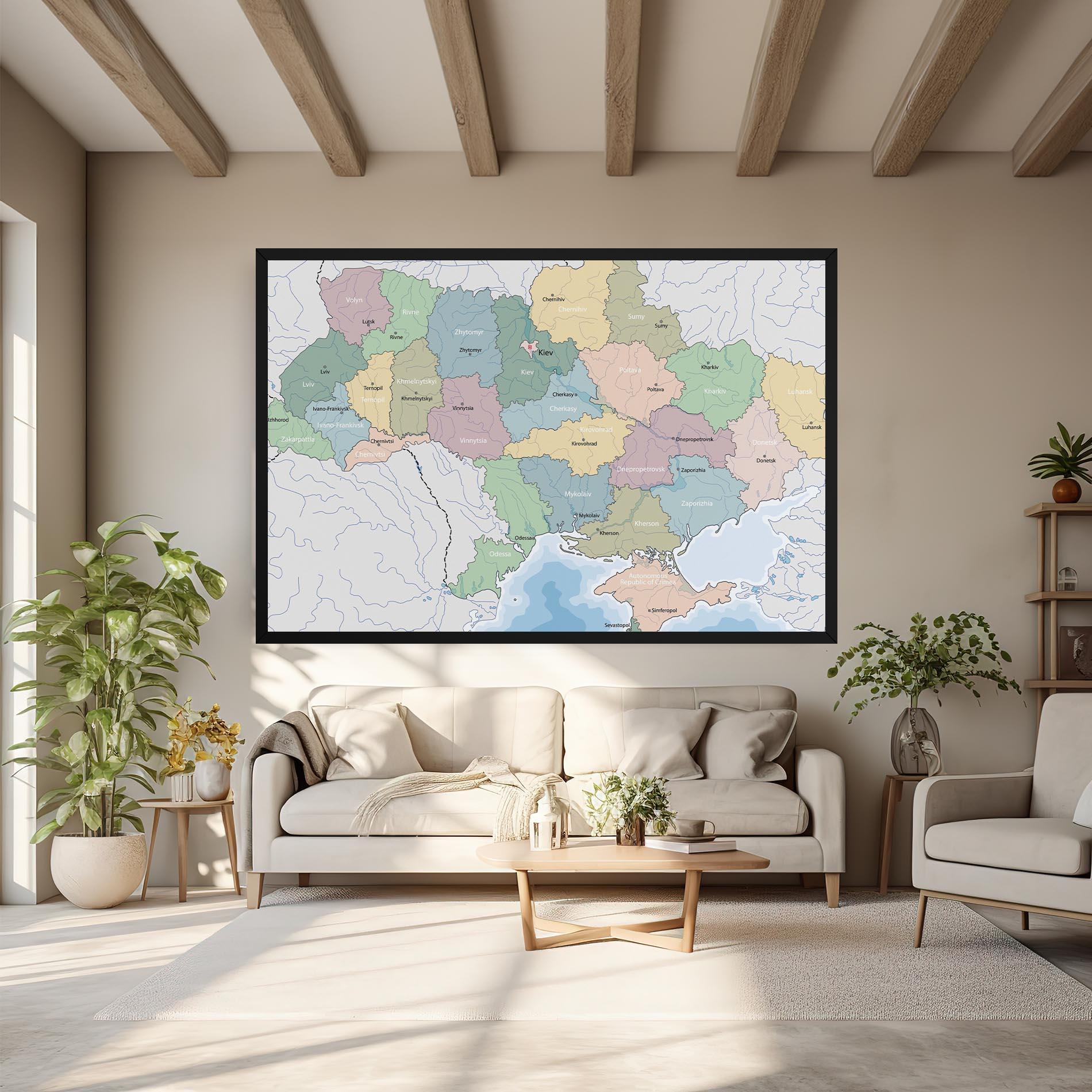 Картина на платно Ukraine Map mockup 6