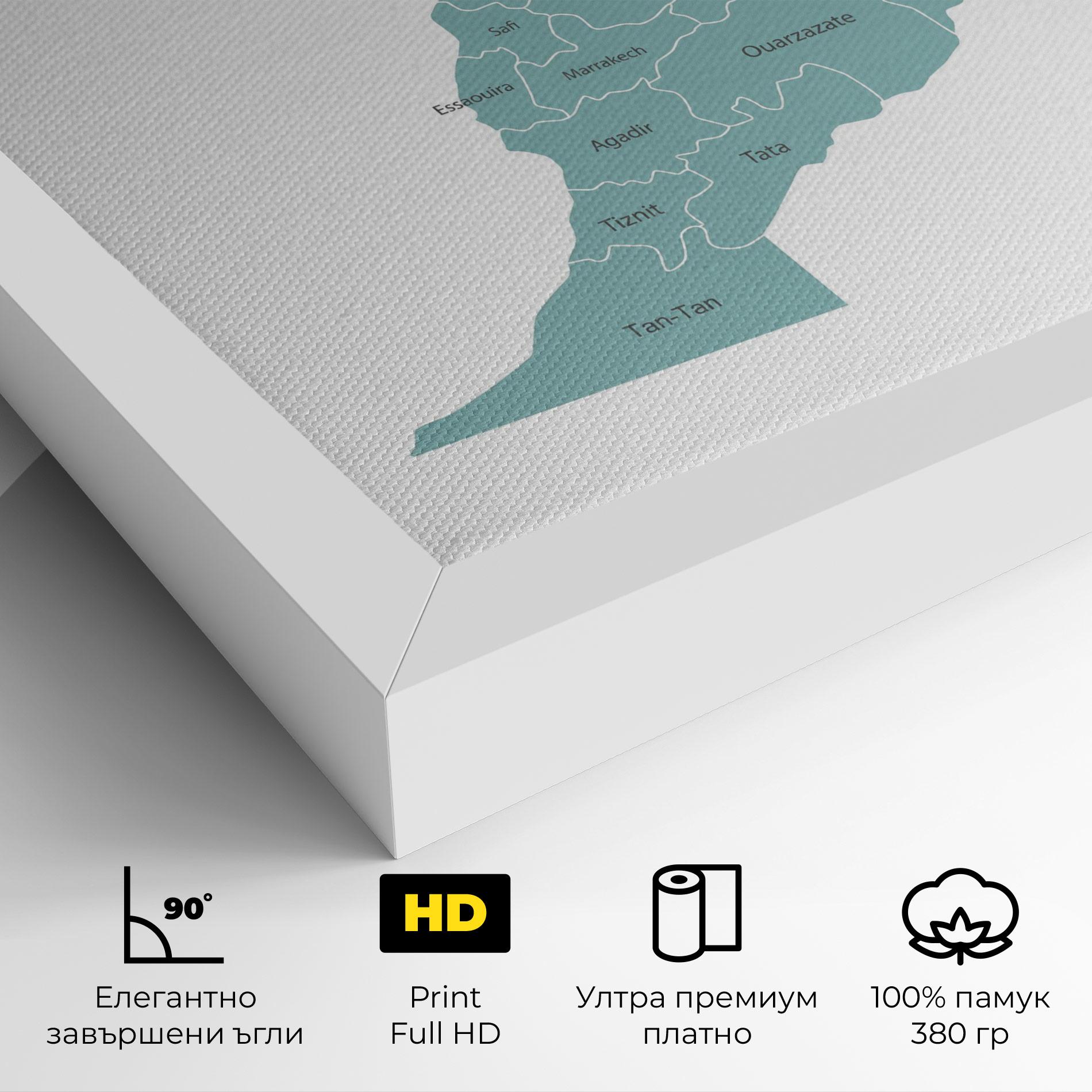 Картина на платно Morocco Map mockup 4