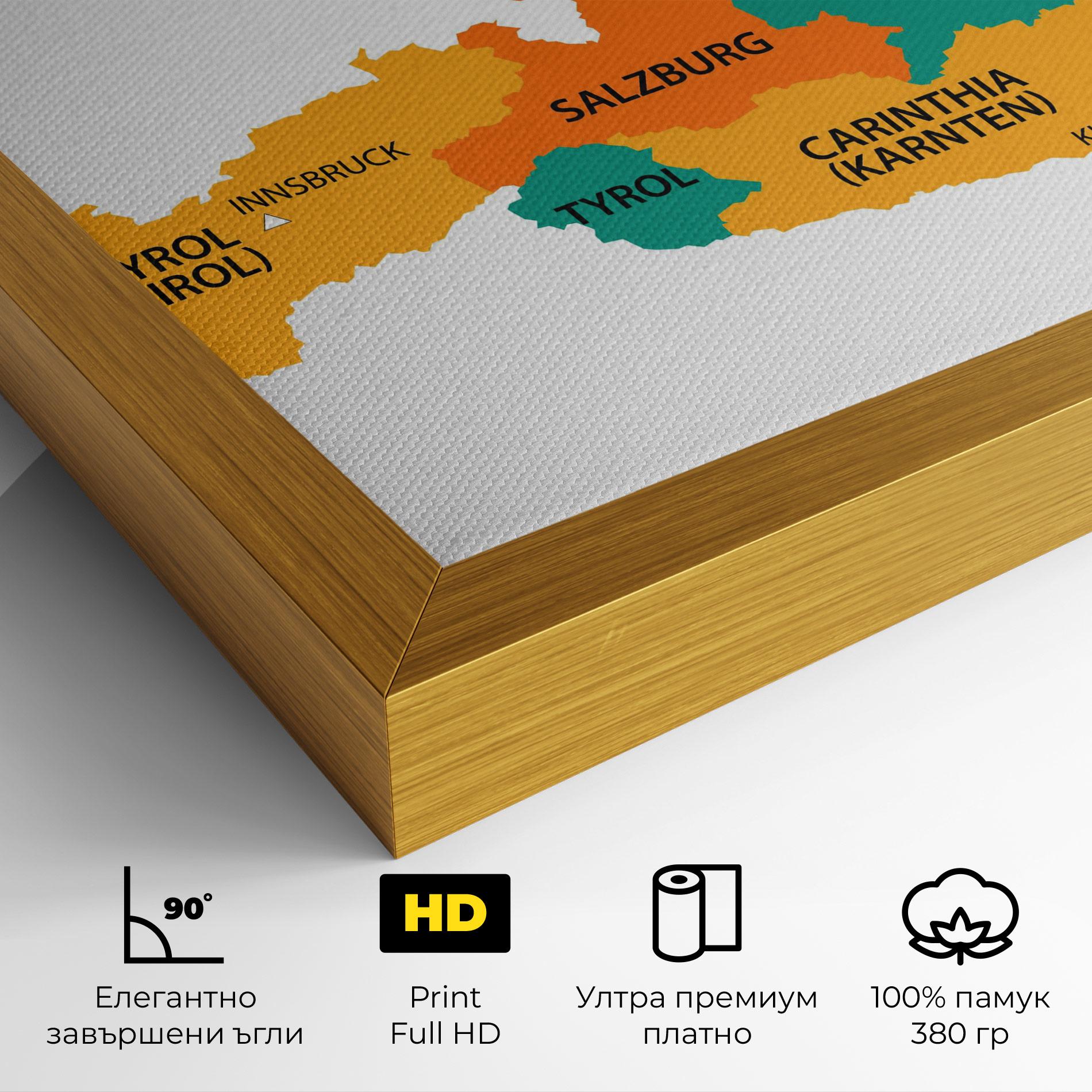 Картина на платно Austria Color Map mockup 4