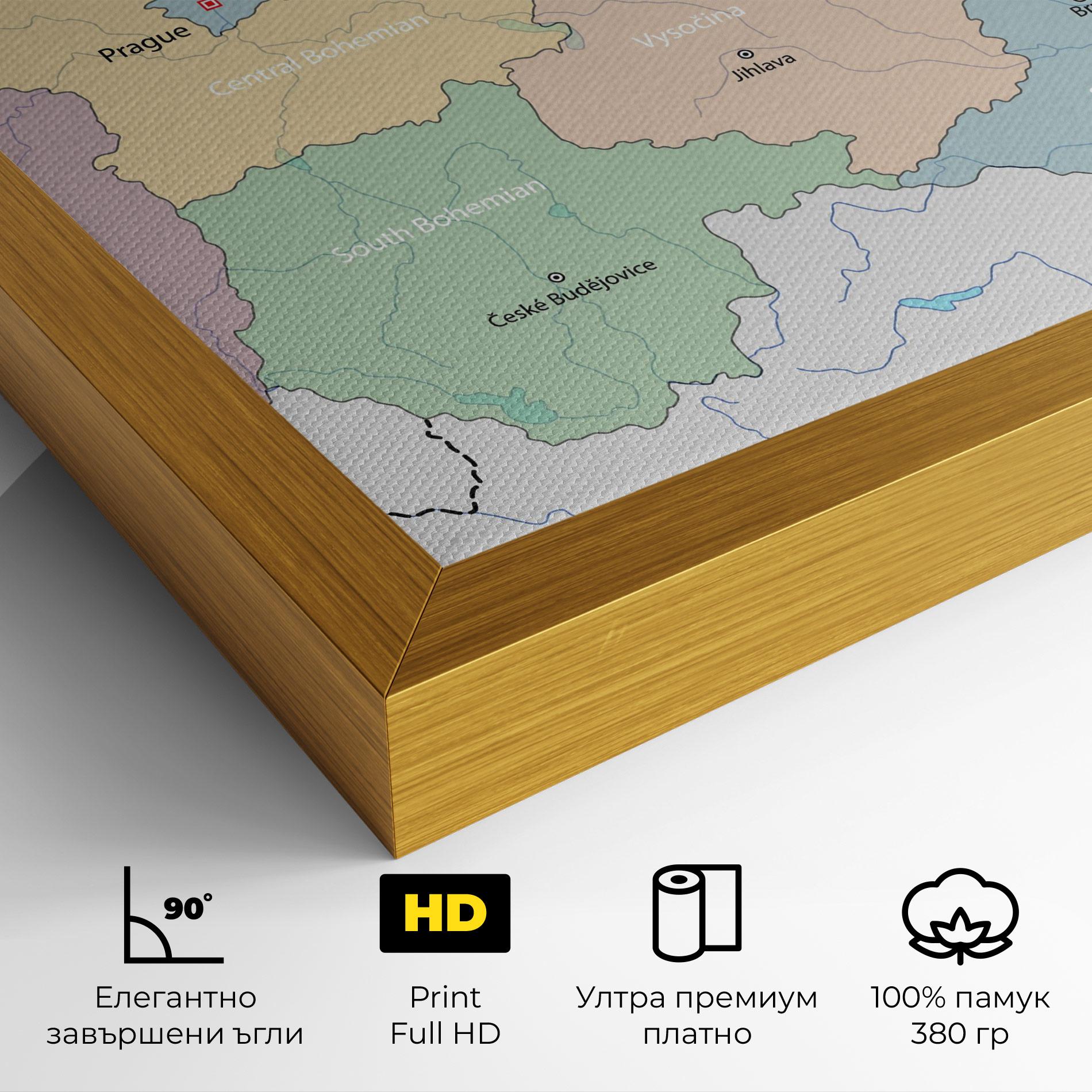 Картина на платно Czech Republic Map mockup 4