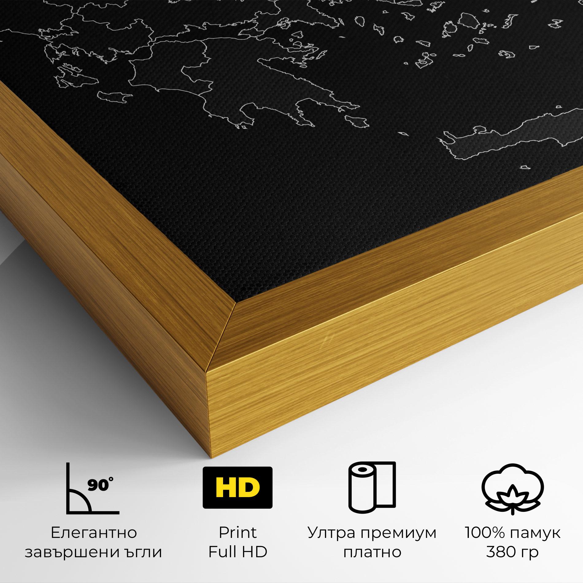 Картина на платно Greece Grey Map mockup 4