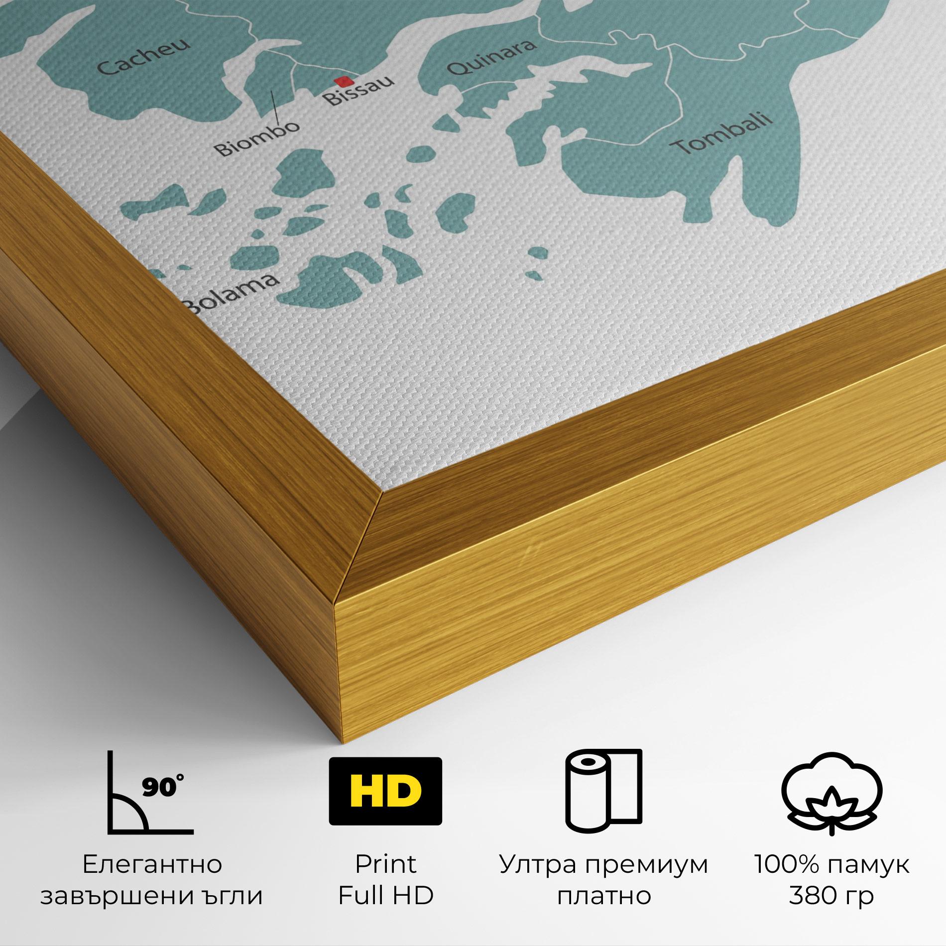 Картина на платно Guinea Bissau Map mockup 4