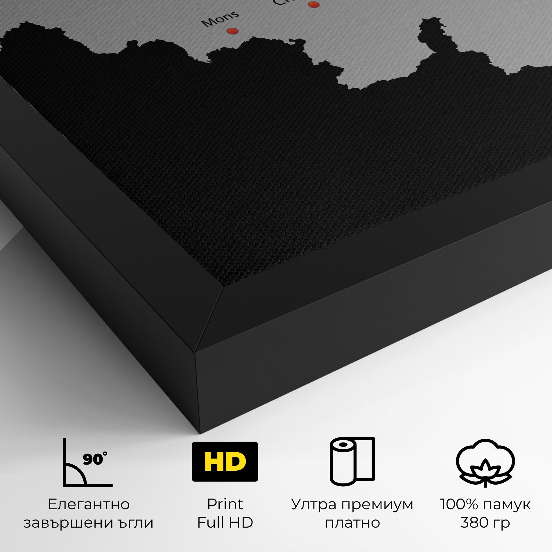 Картина на платно Belgium Map mockup 4