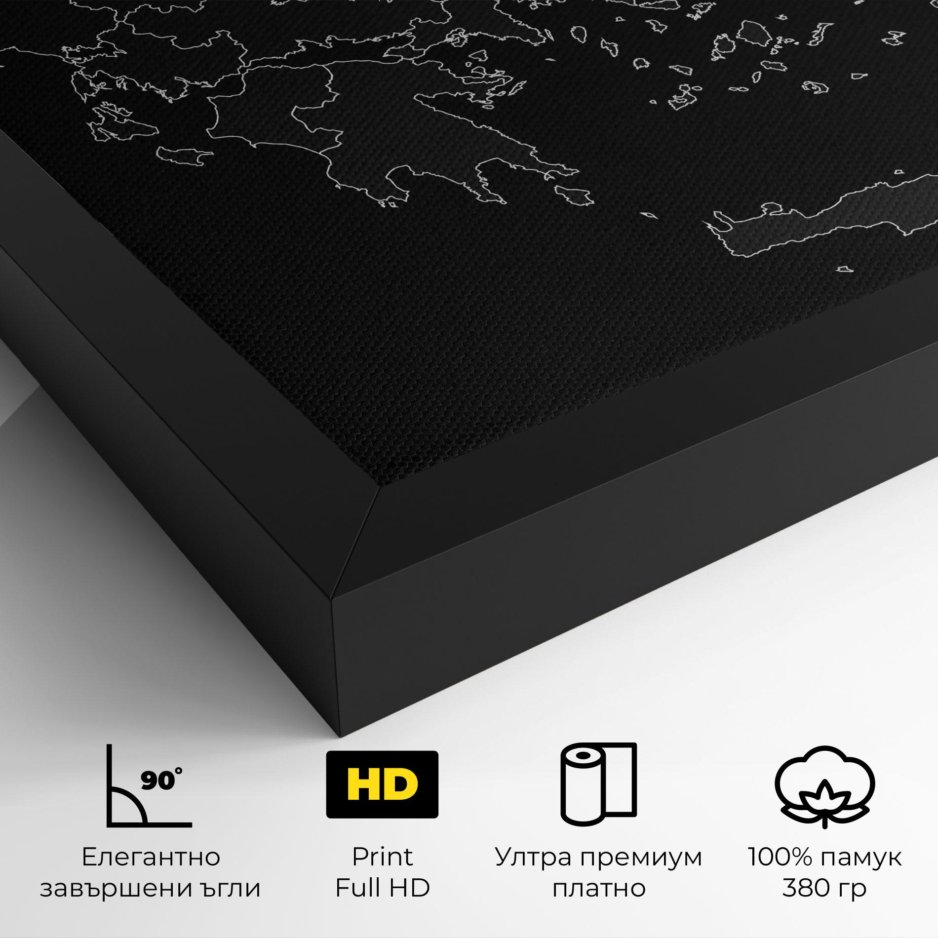 Картина на платно Greece Grey Map mockup 4