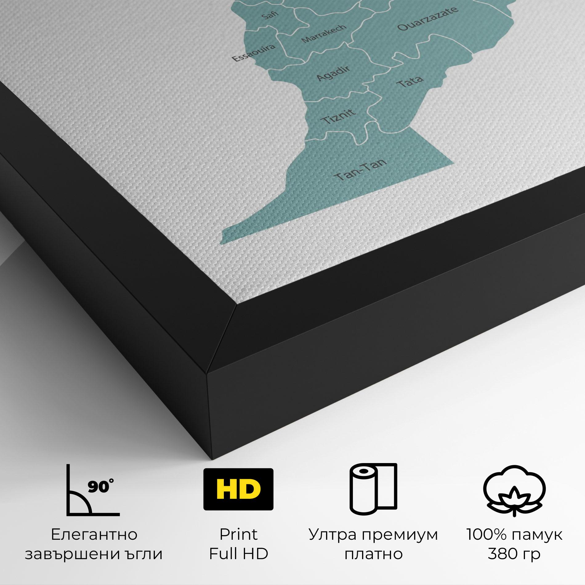 Картина на платно Morocco Map mockup 4