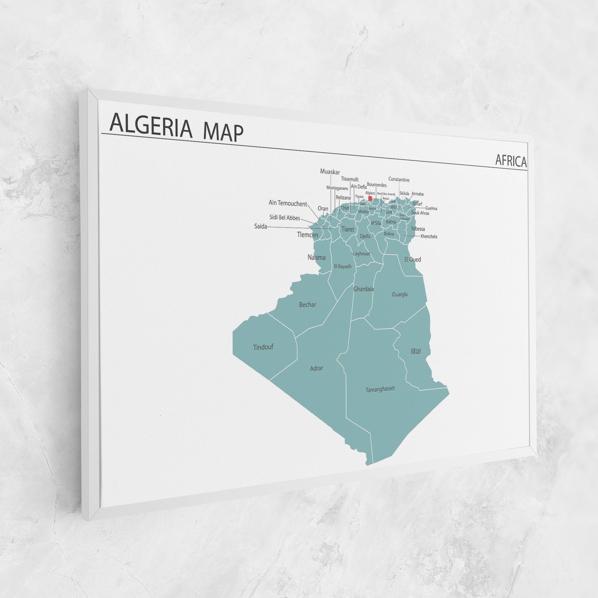 Картина на платно Algeria Map mockup 1