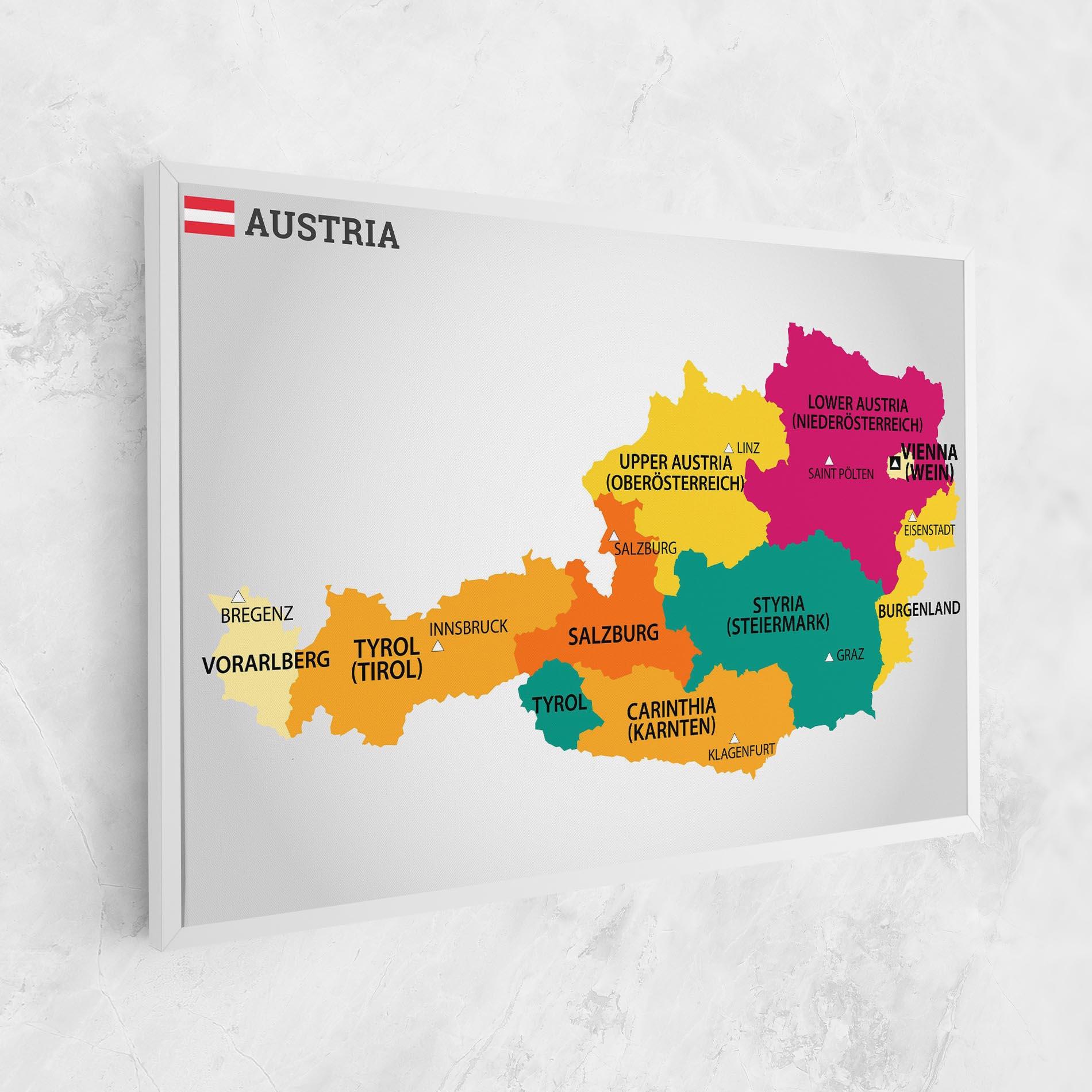 Картина на платно Austria Color Map mockup 1