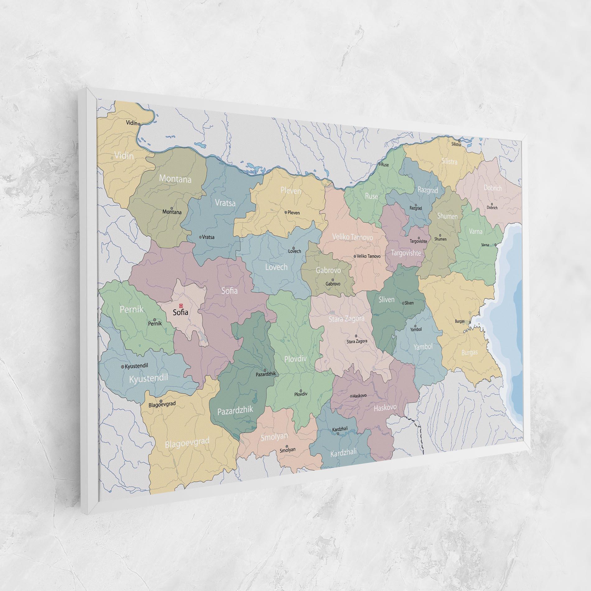 Картина на платно Bulgaria Map mockup 1