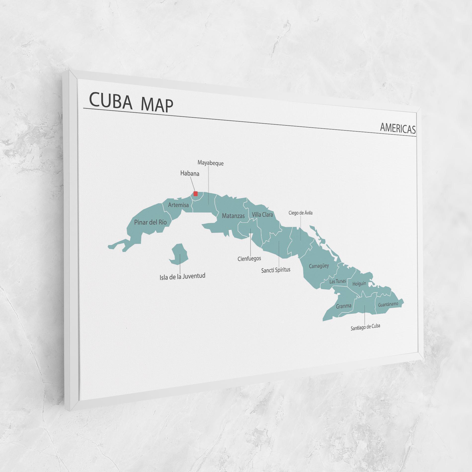 Картина на платно Cuba Map mockup 1