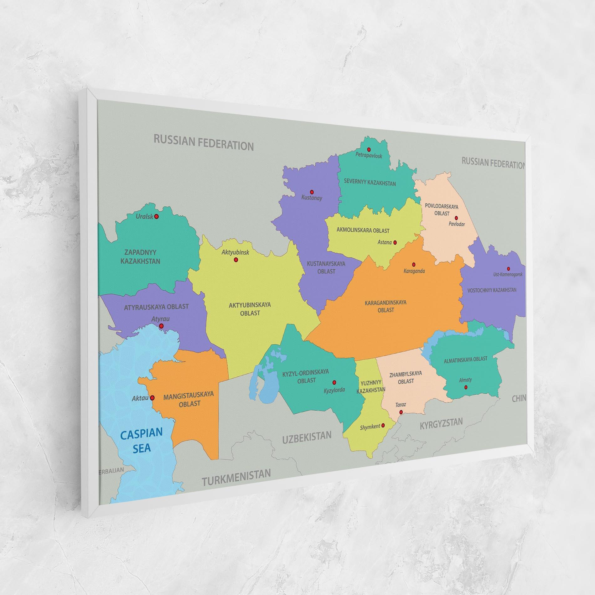 Картина на платно Kazakhstan Color Map mockup 1