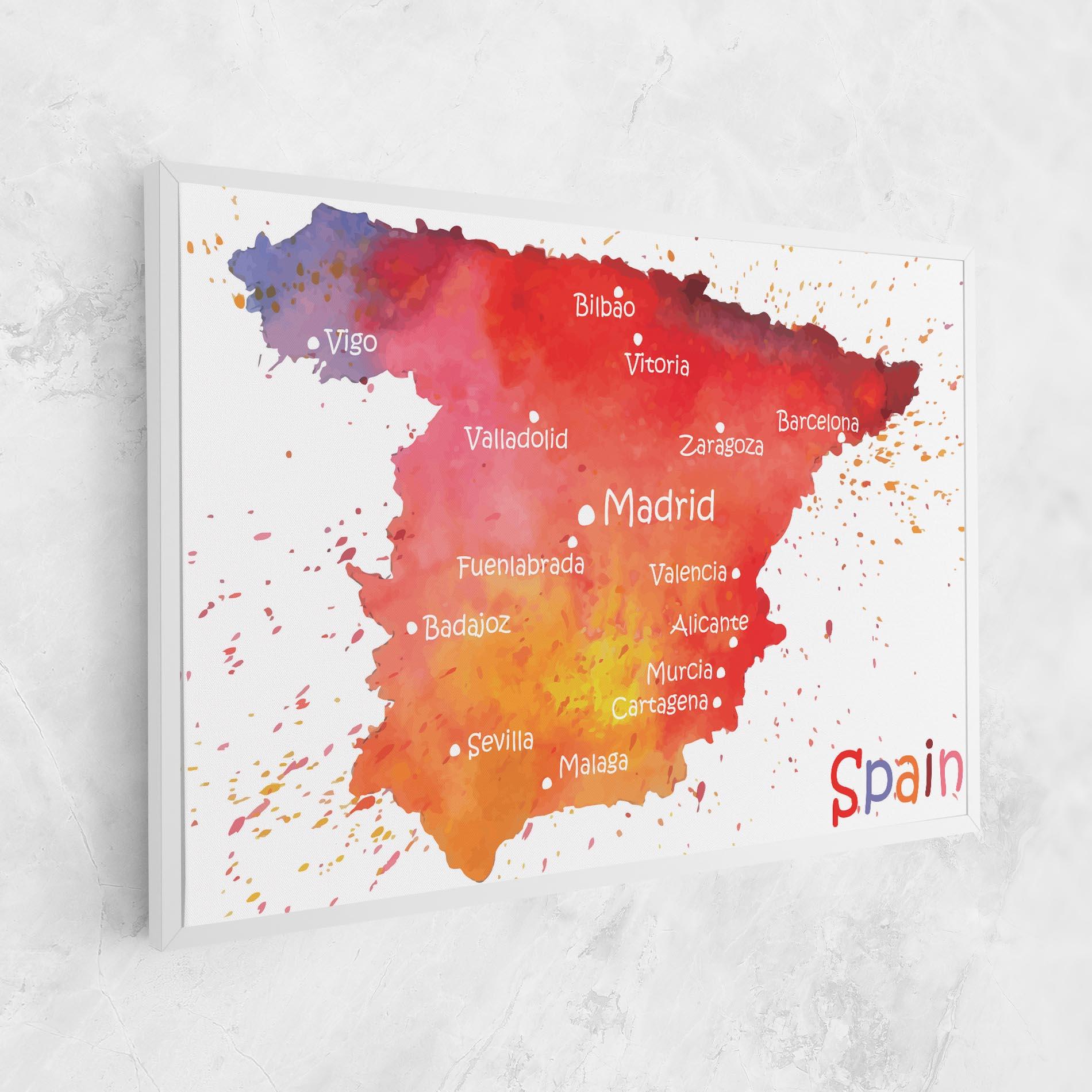 Картина на платно Spain Map mockup 1