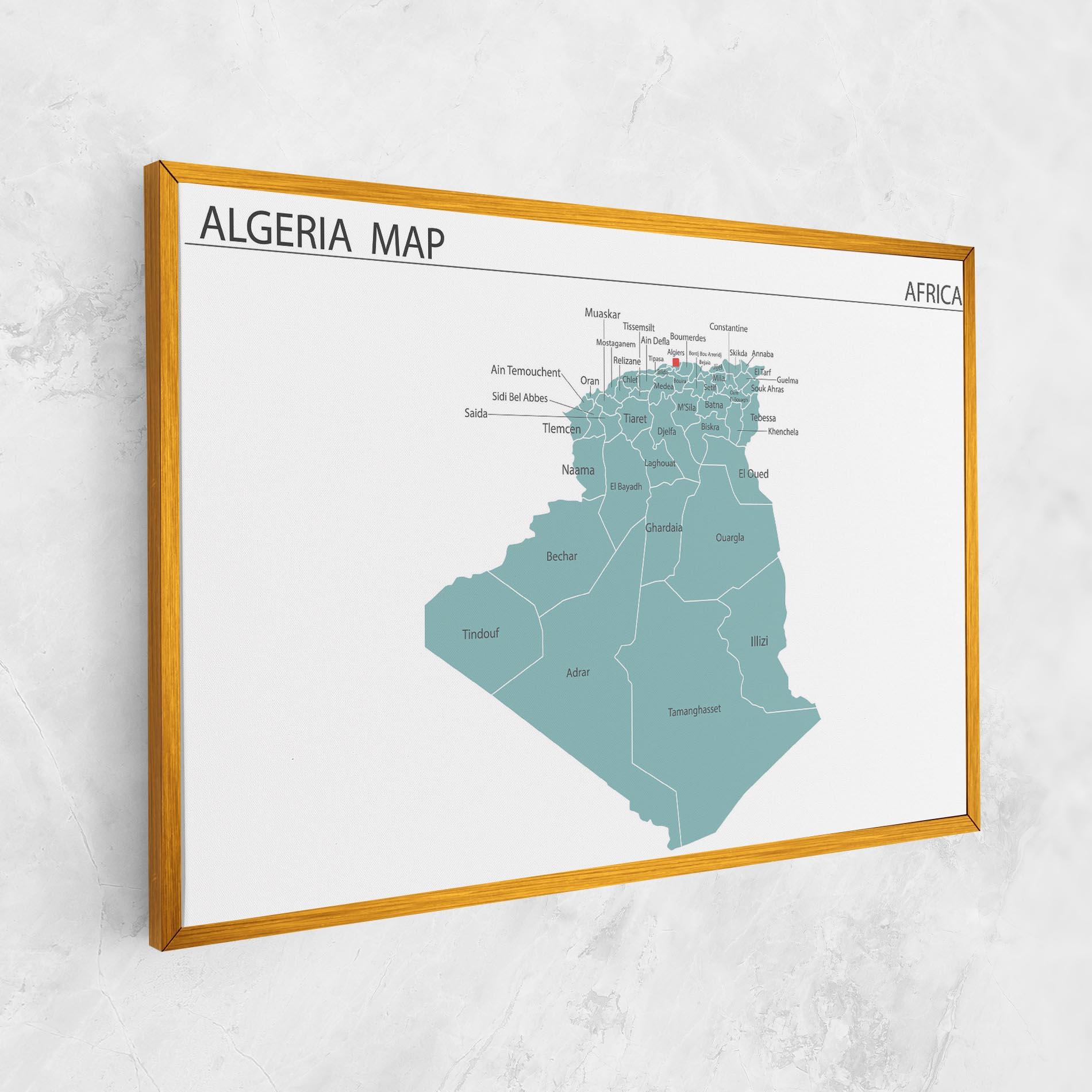 Картина на платно Algeria Map mockup 1