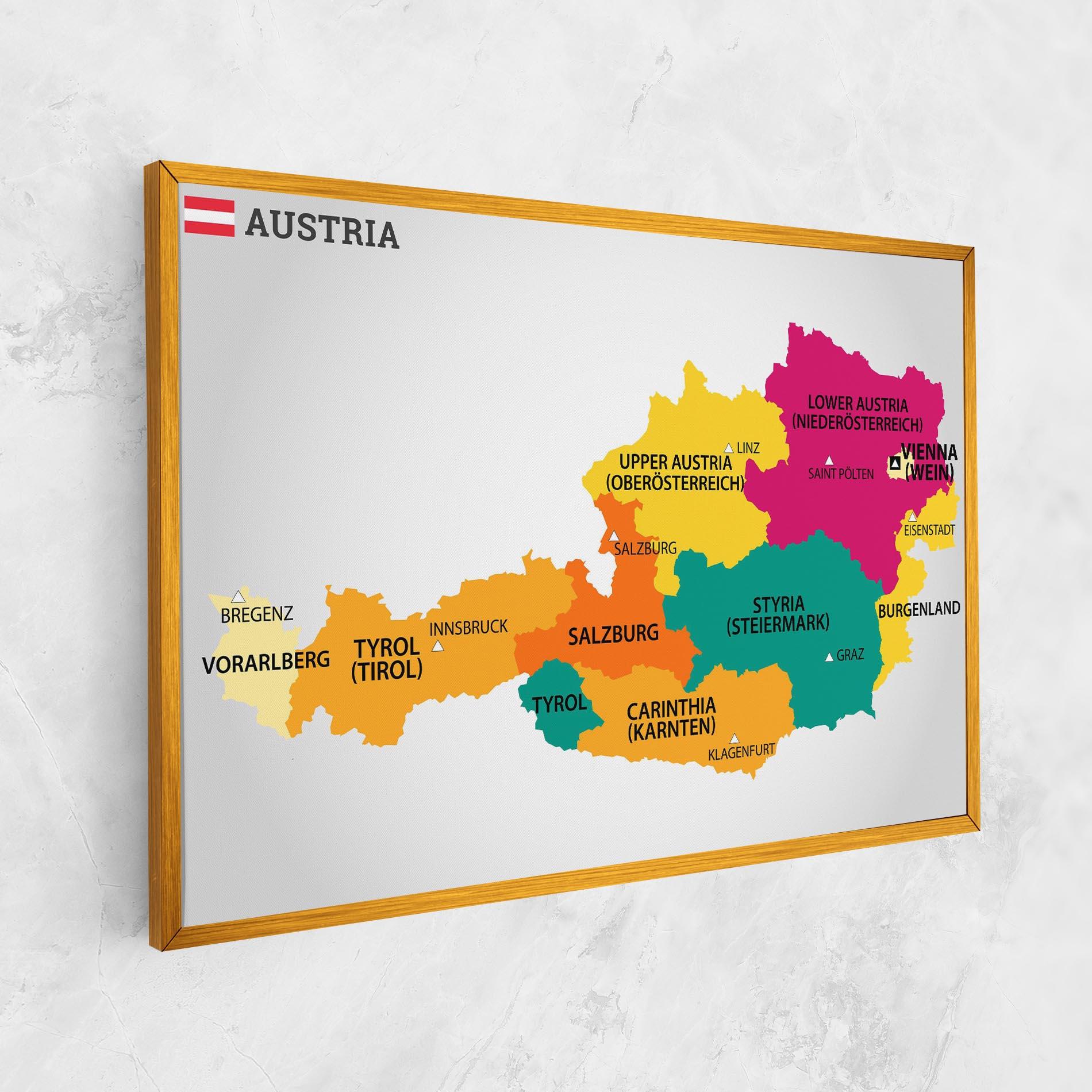 Картина на платно Austria Color Map mockup 1