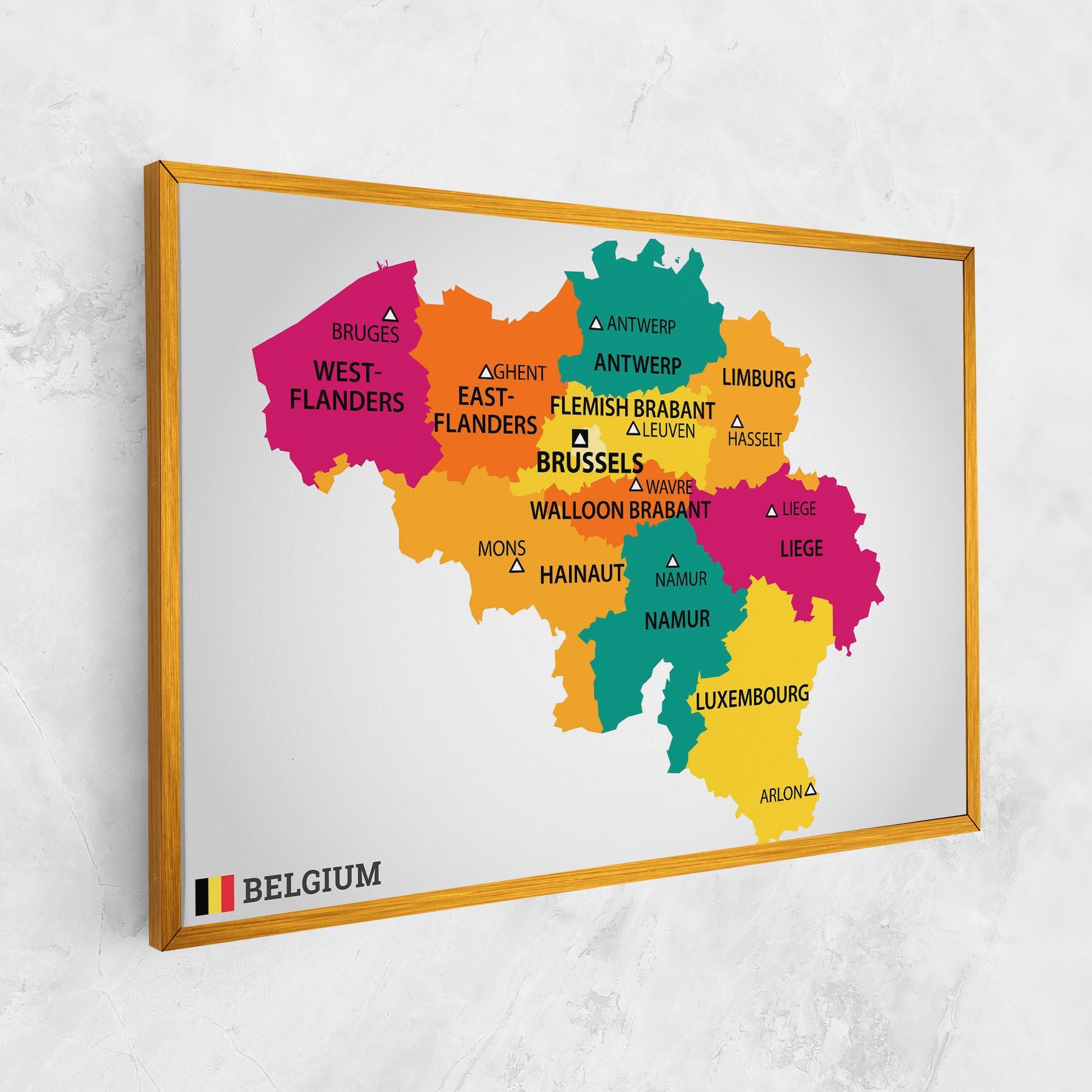 Картина на платно Belgium Color Map mockup 1