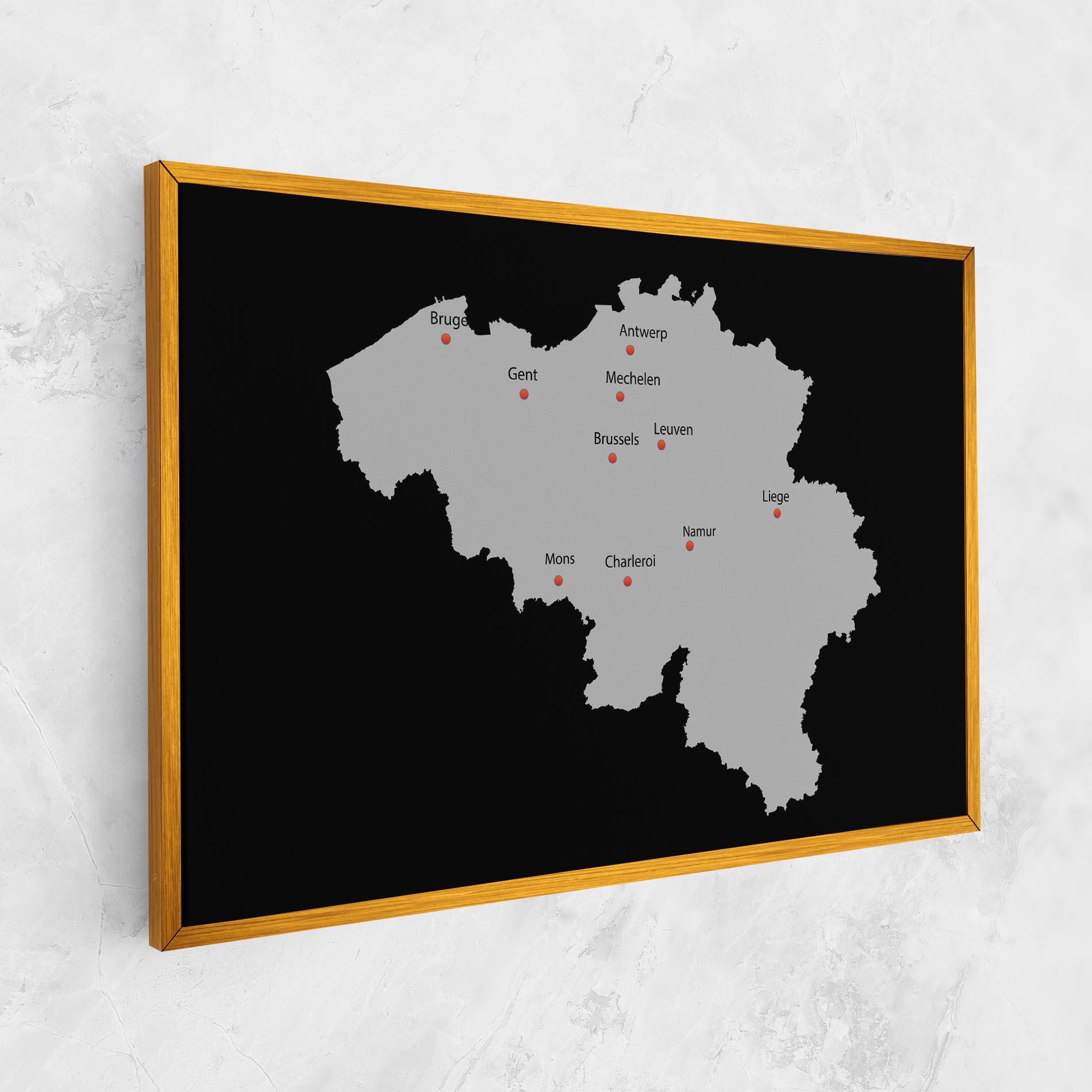 Картина на платно Belgium Map mockup 1