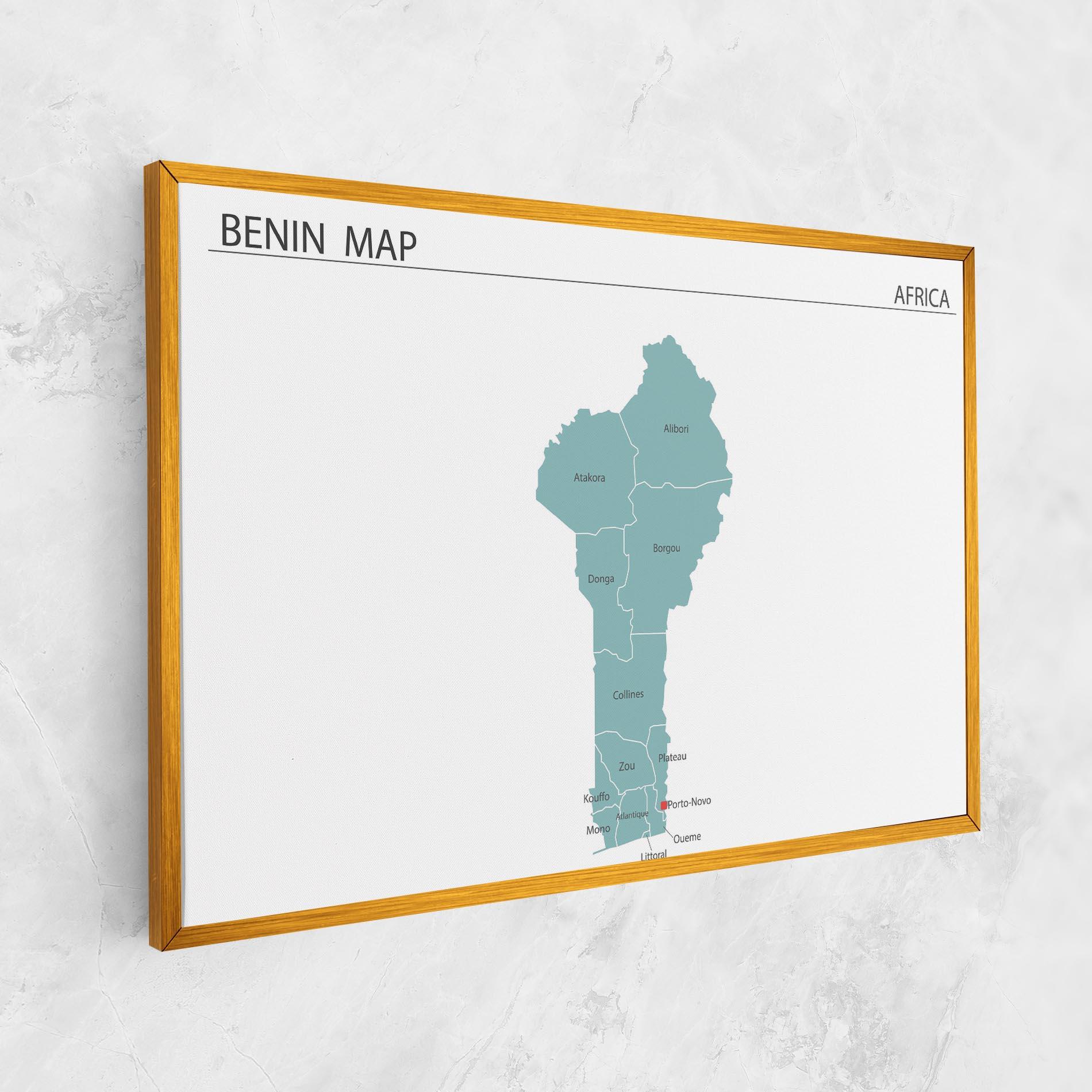 Картина на платно Benin Map mockup 1