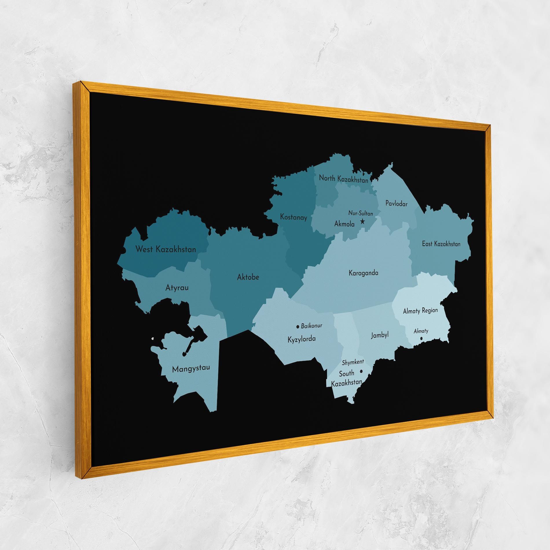 Kazahstan Blue Map mockup 1