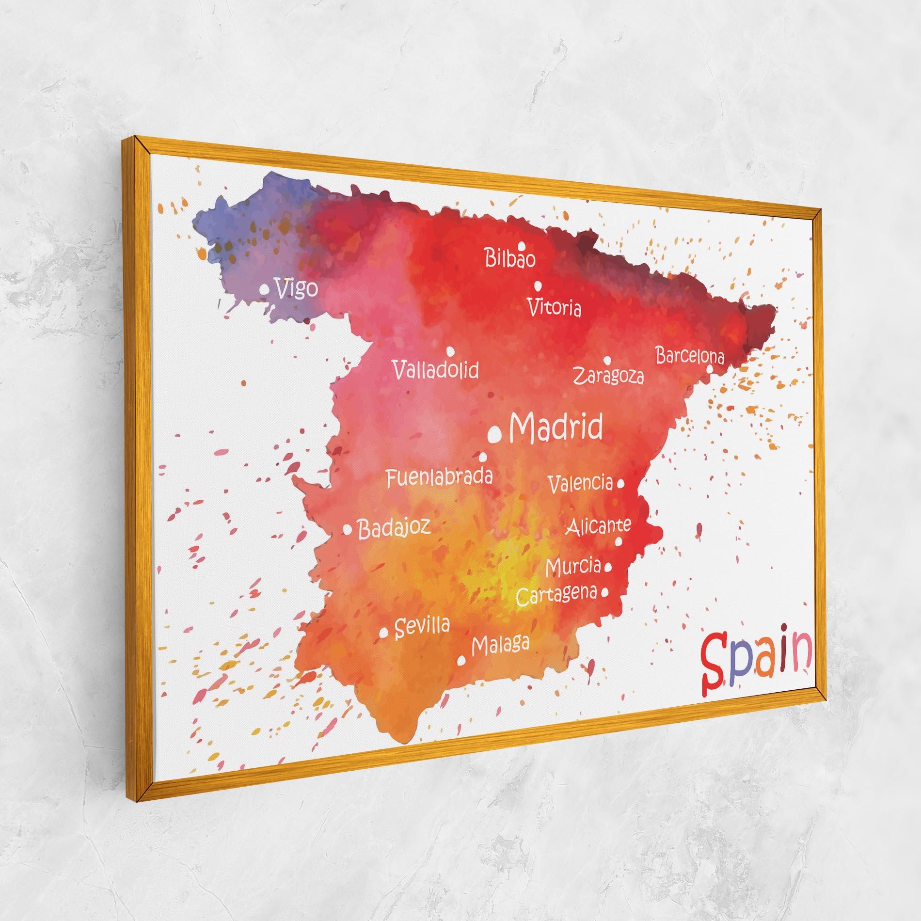 Картина на платно Spain Map mockup 1