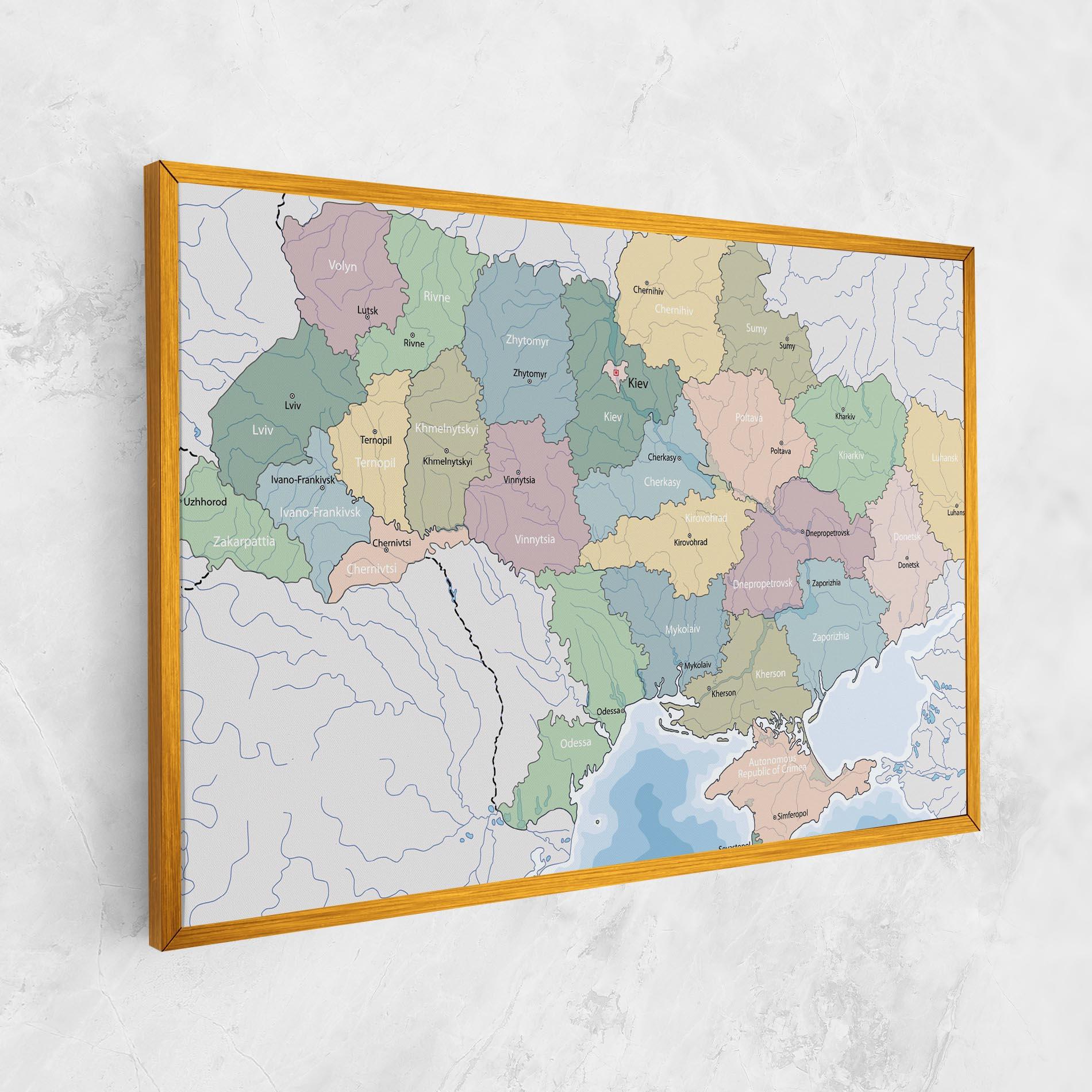 Картина на платно Ukraine Map mockup 1