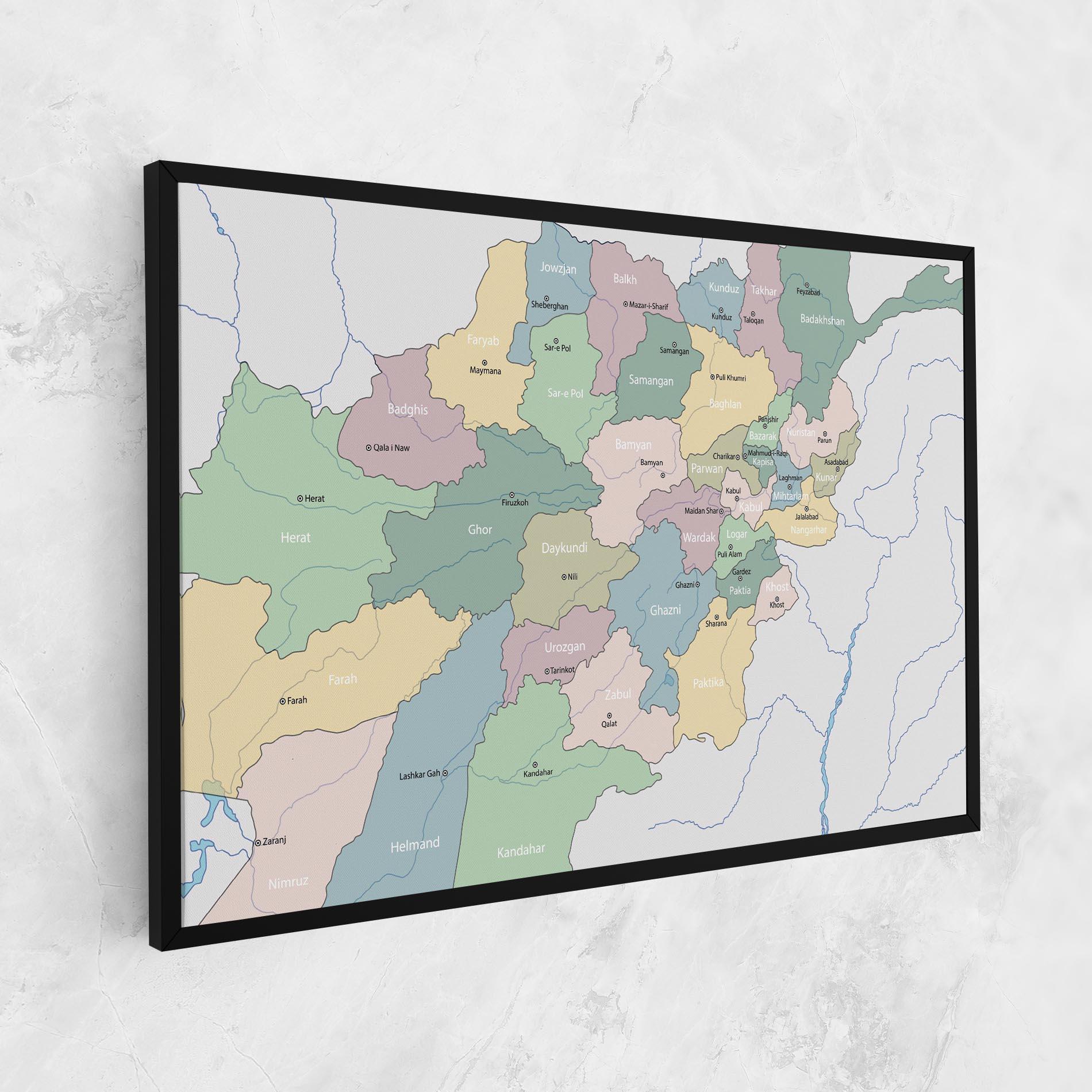 Картина на платно Afghanistan Map mockup 1