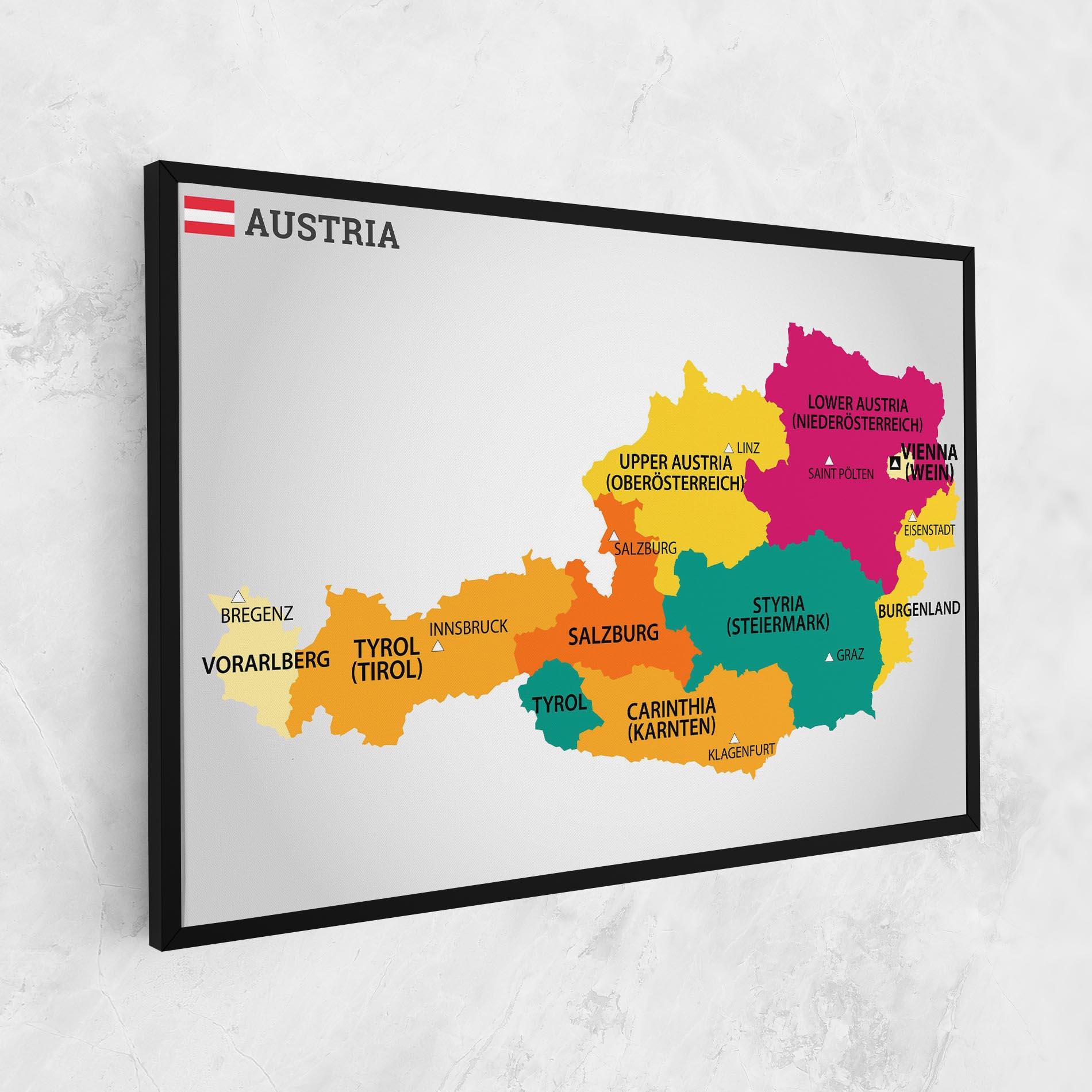Картина на платно Austria Color Map mockup 1